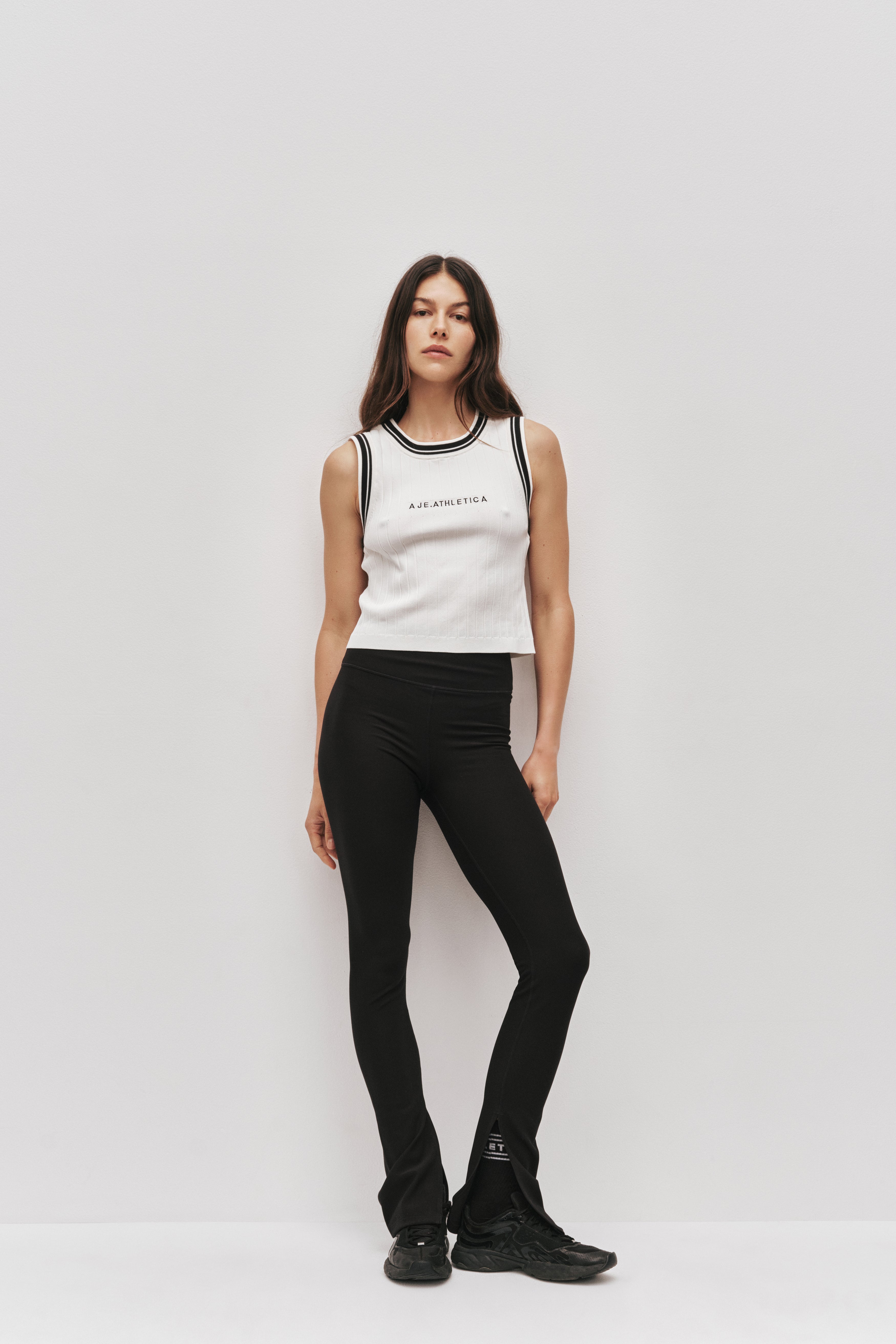Contrast Rib Knit Tank 135 | White | Aje Athletica – Aje International