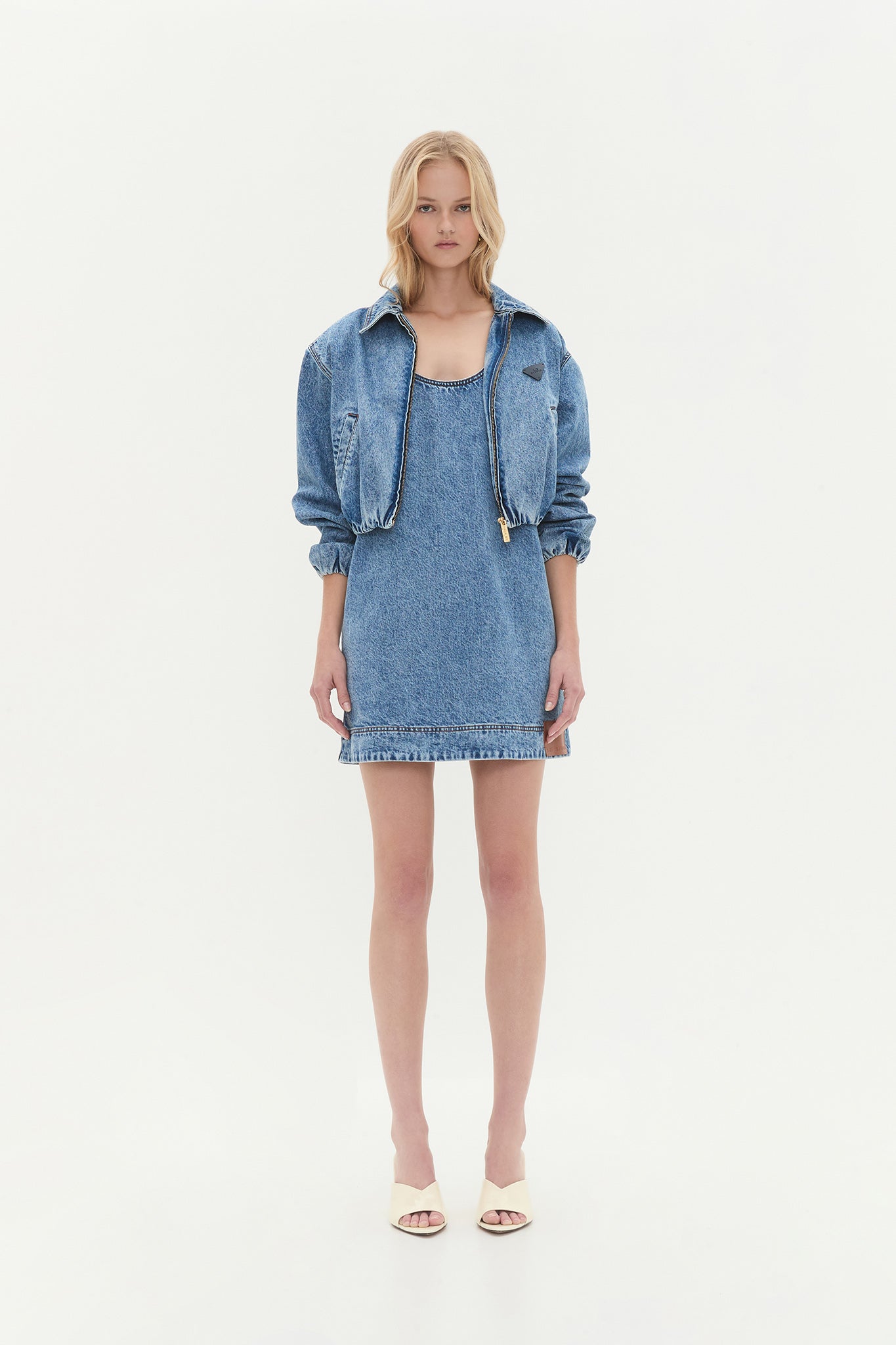 Blues Denim Mini Dress-80'S BLUE WASH / 4