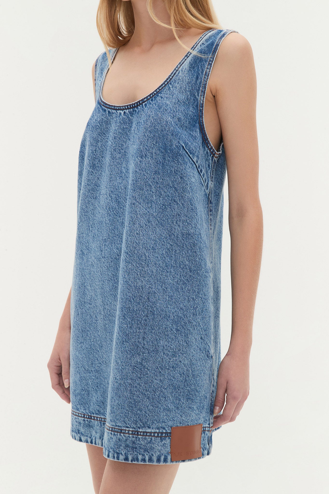 Blues Denim Mini Dress-80'S BLUE WASH / 4