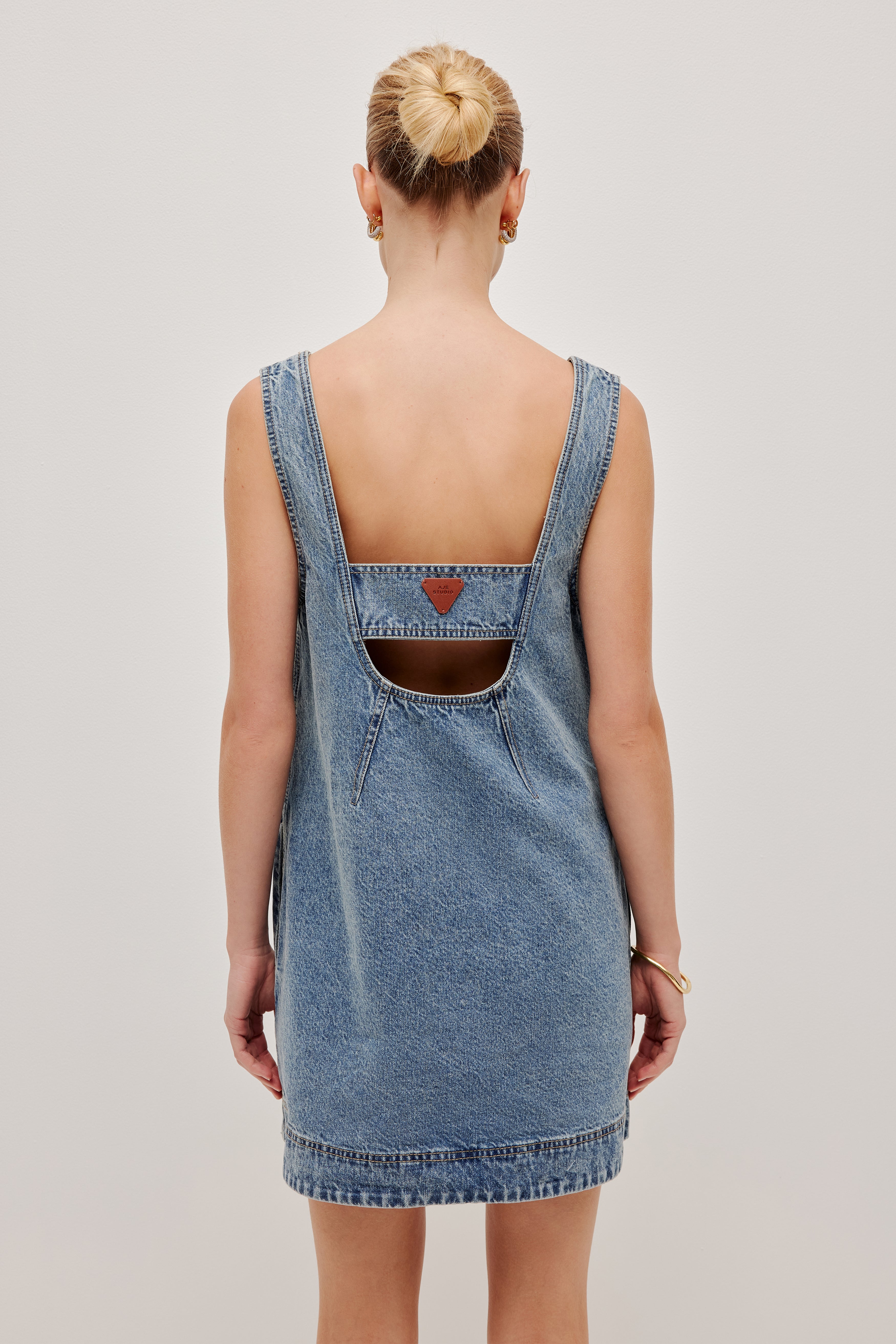 mini aje denim dress Elena Belted Denim Mini Dress-DARK CLASSIC WASH / 4