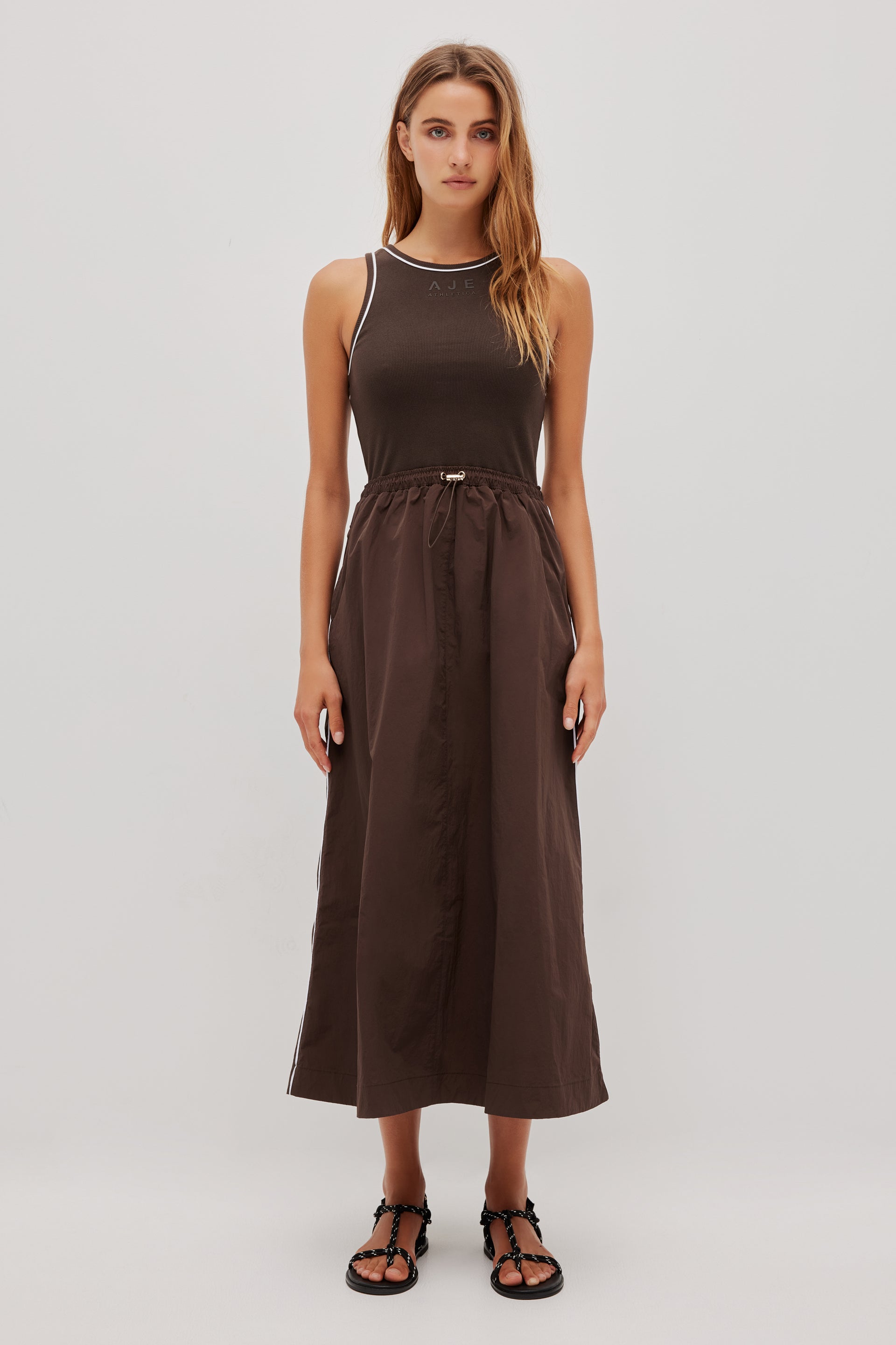 Layered Racerback Dress 827-CHOCOLATE / 4