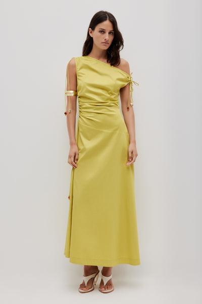 aje off shoulder dress Laure Off Shoulder Maxi Dress | Chartreuse