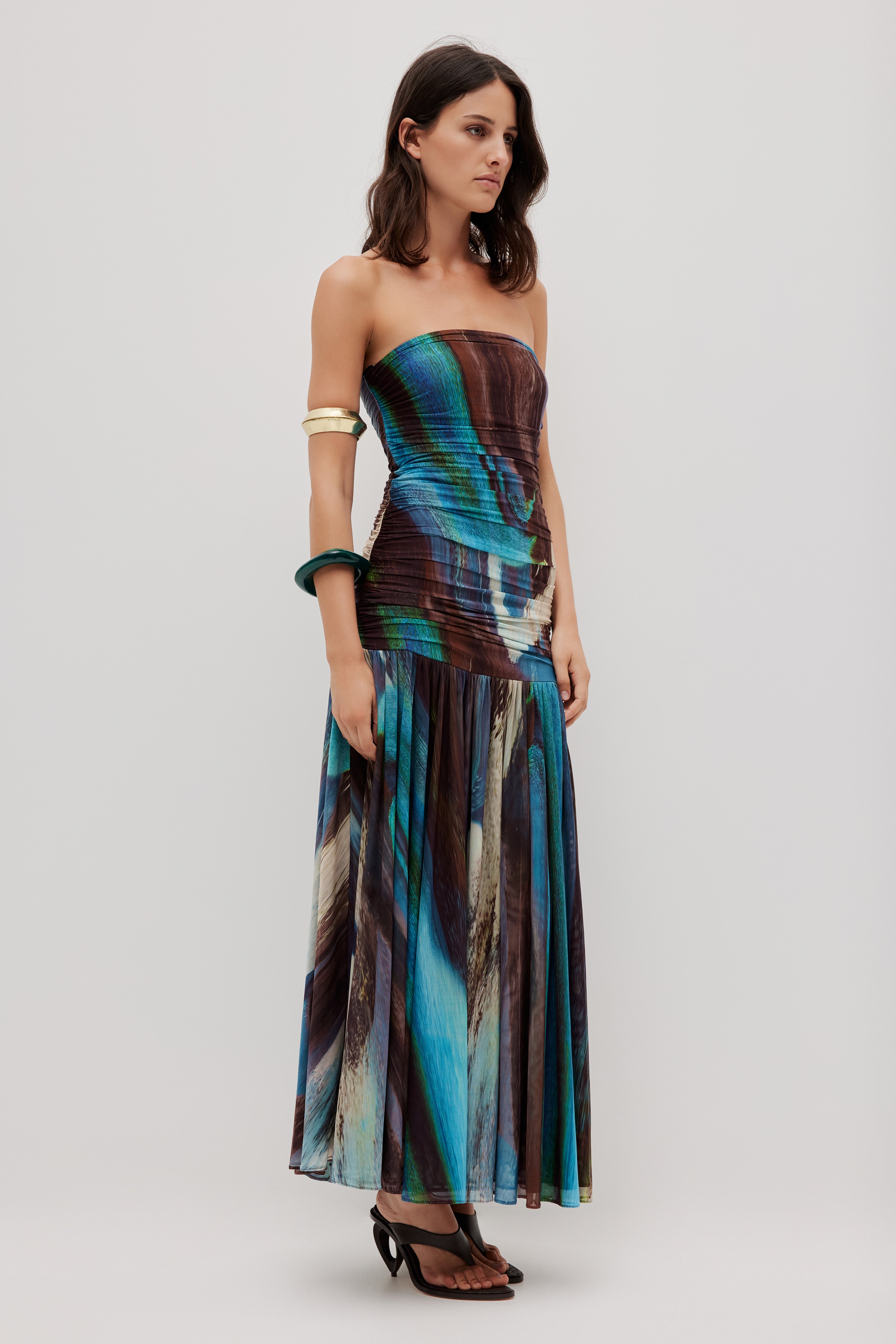 Novae Strapless Maxi Dress-OPALITE / XXS