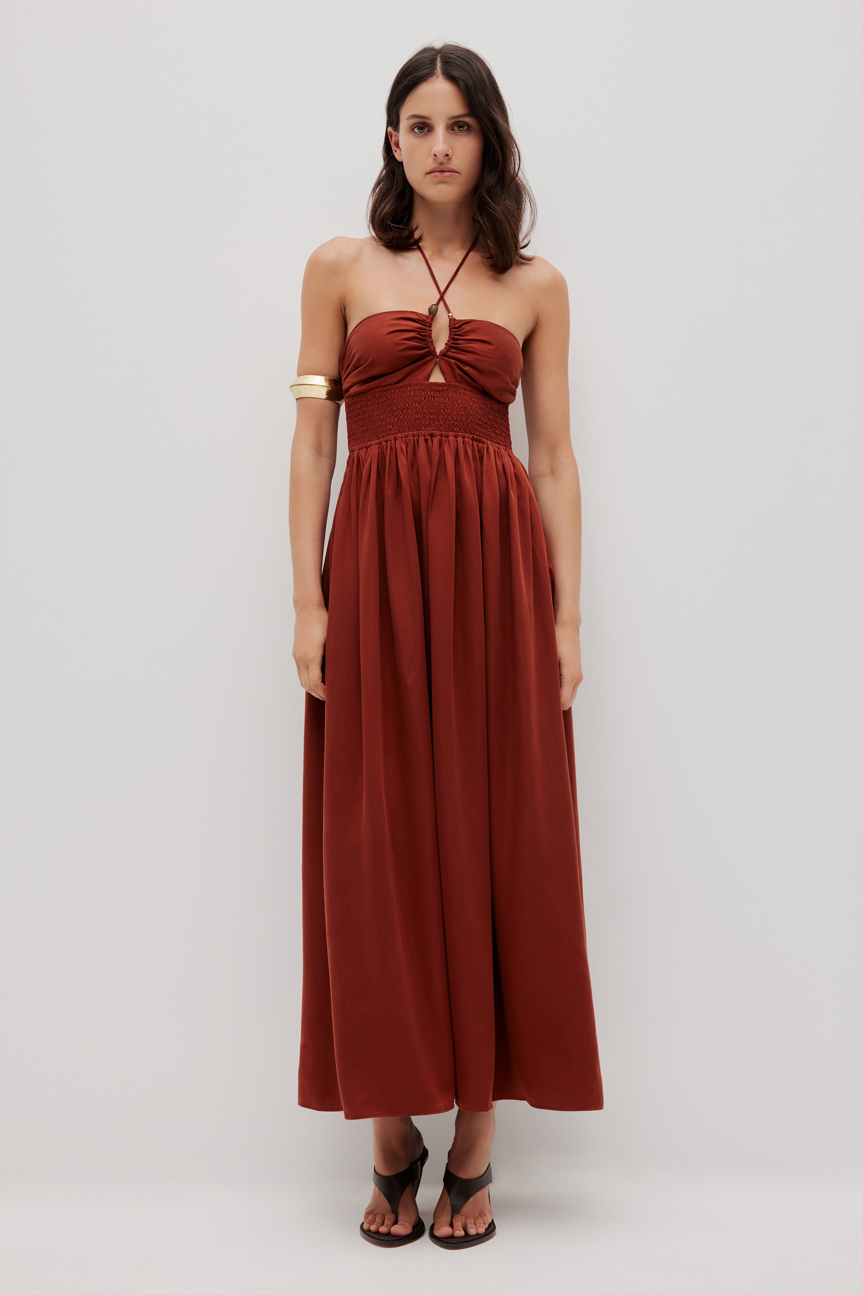 Emberlyn Halter Maxi Dress-OCHRE / 4 Emberlyn Halter Maxi Dress-OCHRE / 4