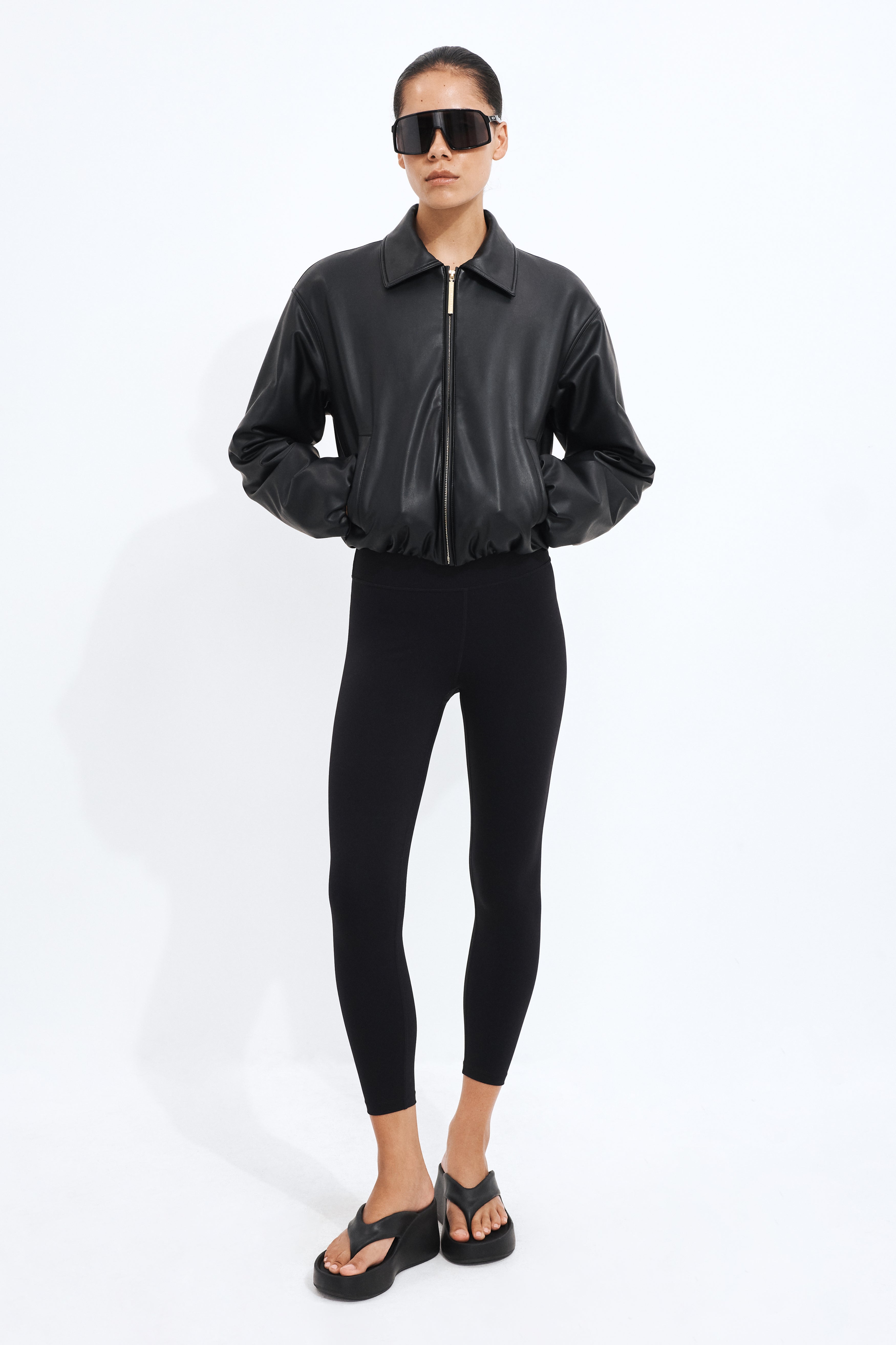 Vegan Leather Bomber Jacket