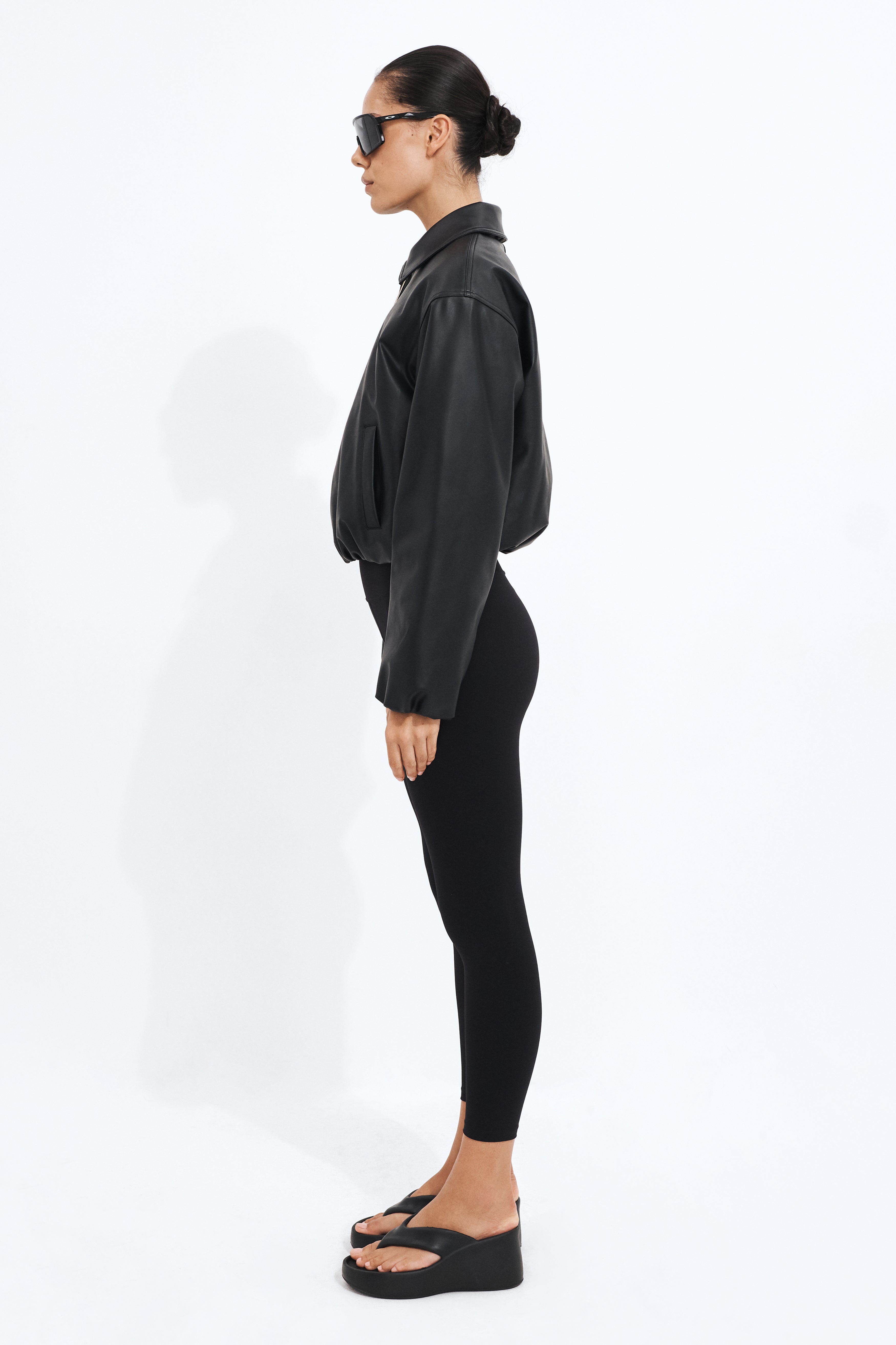 Vegan Leather Bomber Jacket
