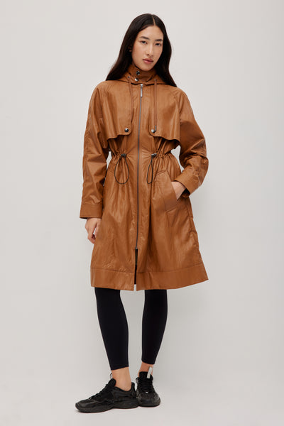 Drawcord Hooded Trench Coat | Toffee | Aje Athletica – Aje
