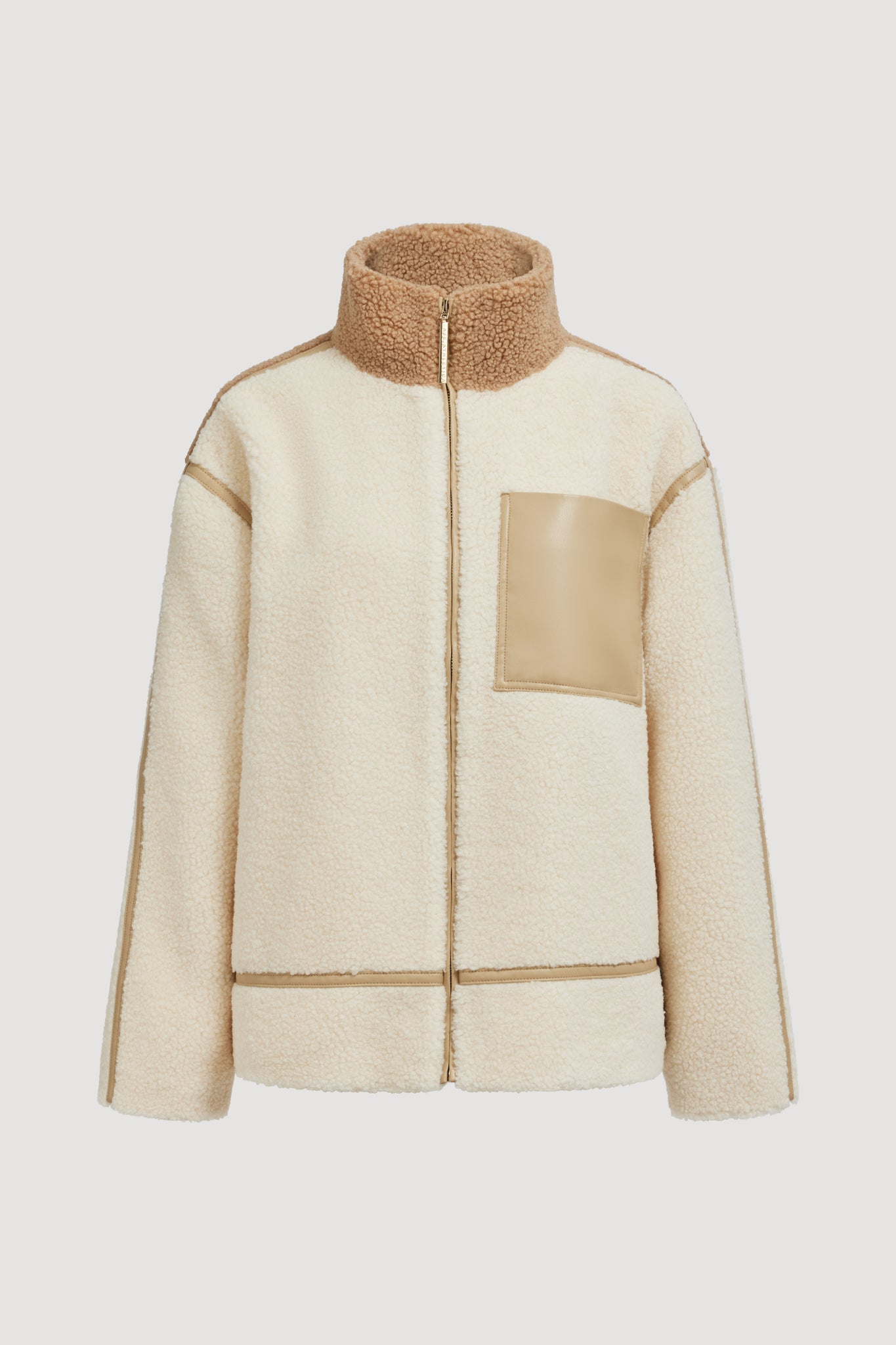 Panelled Sherpa Jacket | Ivory | Aje Studio – Aje International