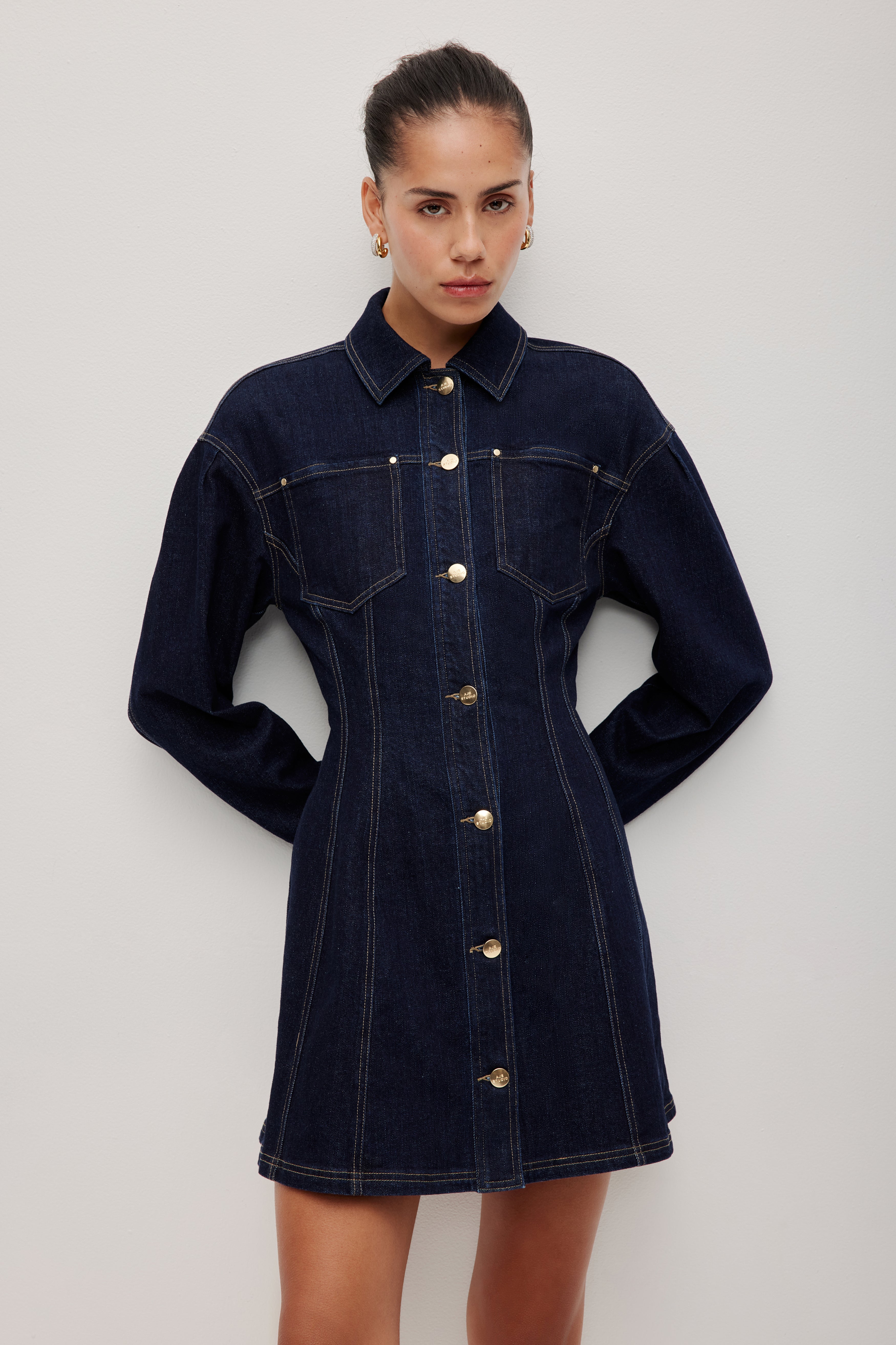 Marcelline Denim Dress-RINSE WASH / 4 Marcelline Denim Dress-RINSE WASH / 4