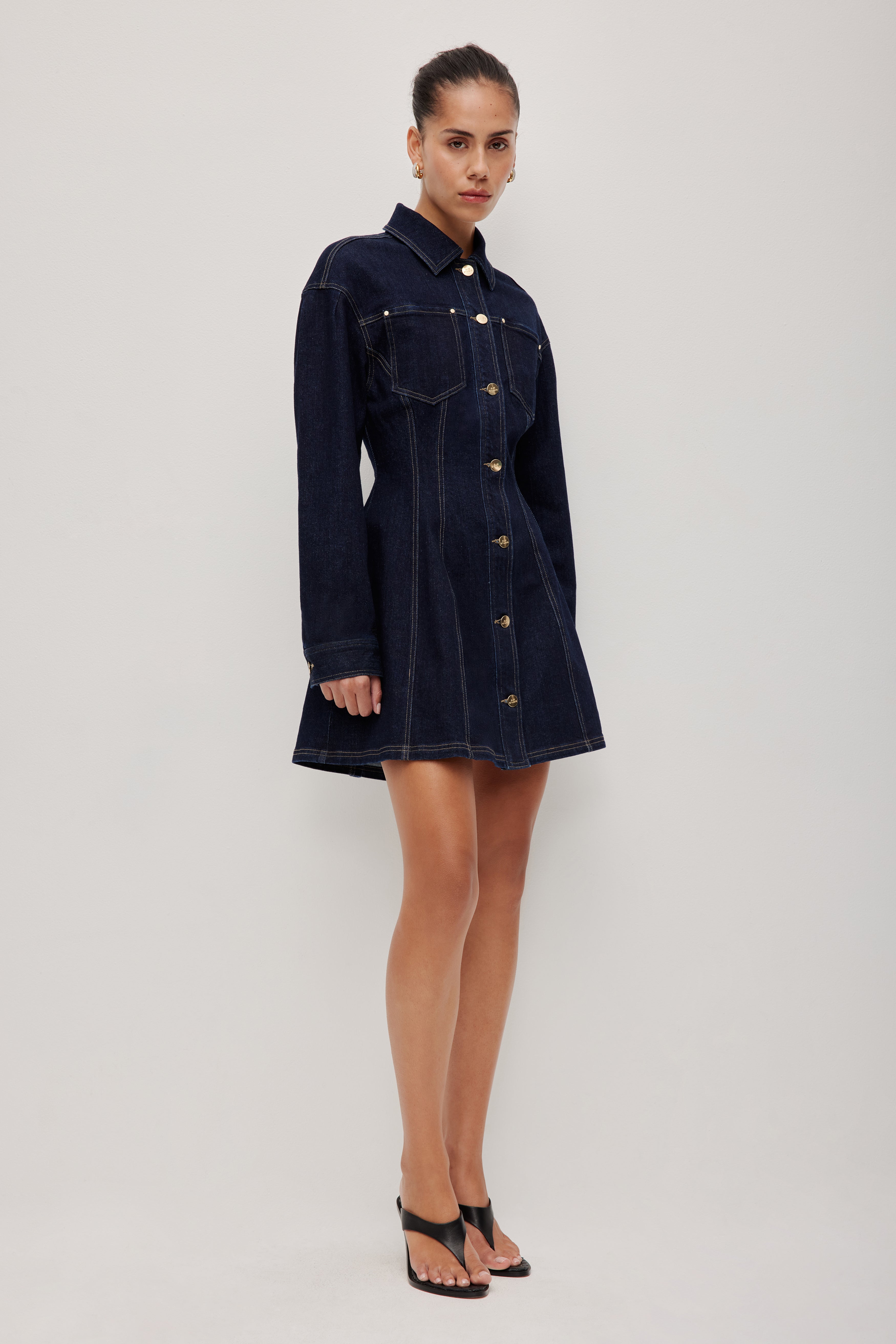 Marcelline Denim Dress | Rinse Wash | Aje Studio Aje International Marcelline Denim Dress | Rinse Wash | Aje Studio Aje International