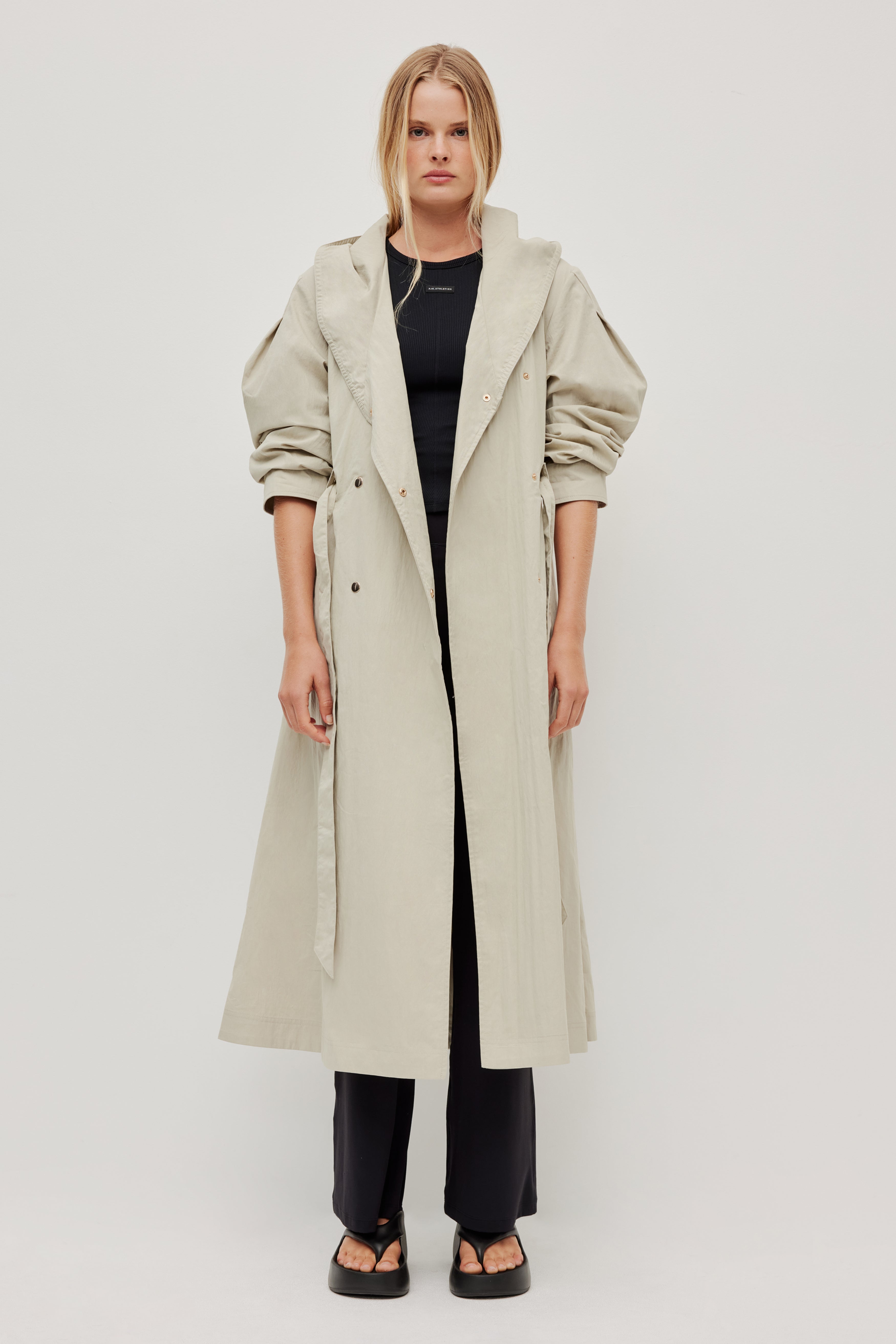 Logotape Trench Coat | Limestone | Aje Athletica – Aje International