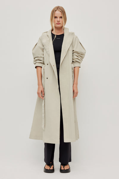 Logotape Trench Coat | Limestone | Aje Athletica – Aje International