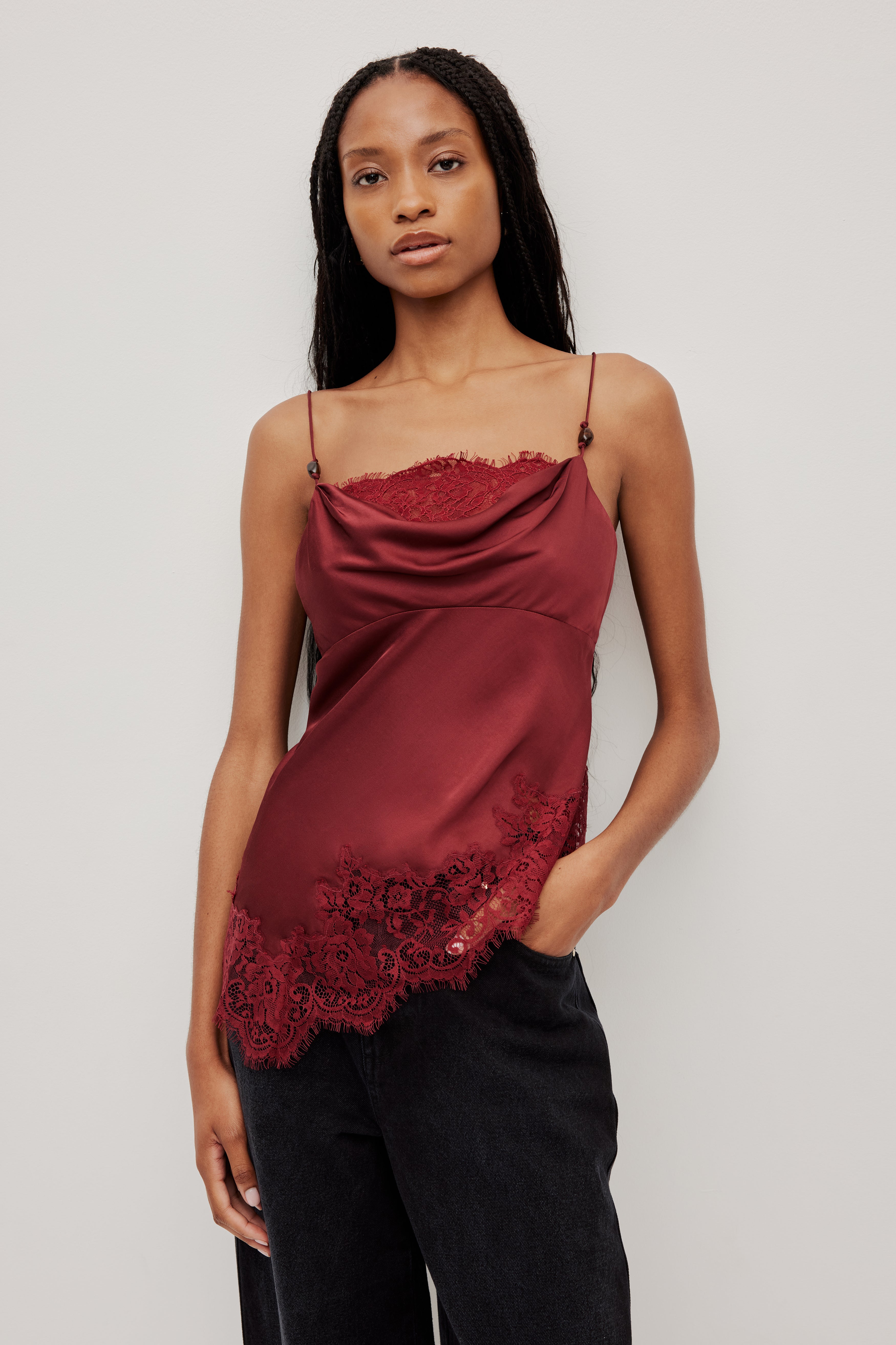 Hazel Lace Cami | Merlot | Aje Studio – Aje International
