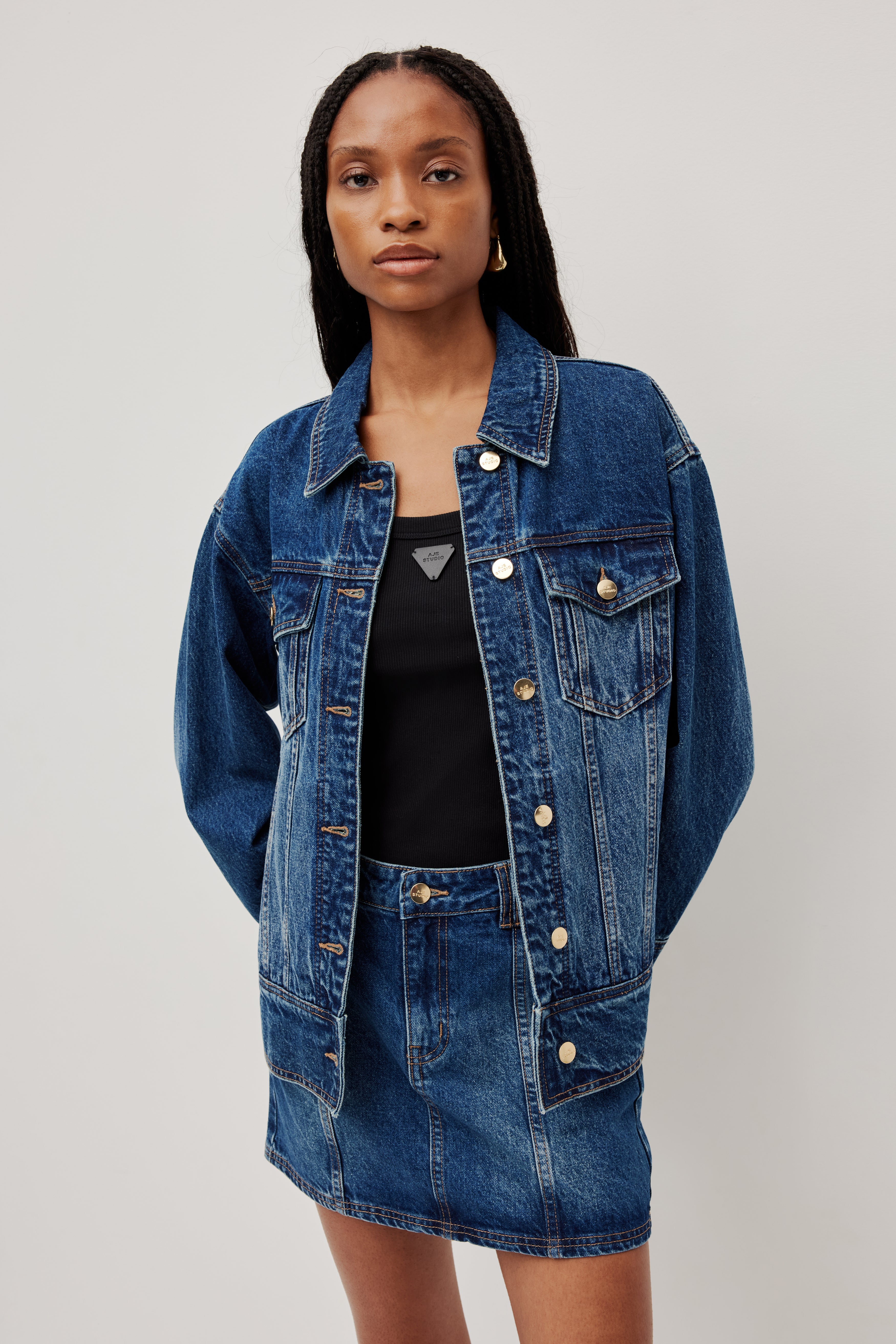 Myles Denim Jacket | Blue Wash | Aje Studio – Aje International