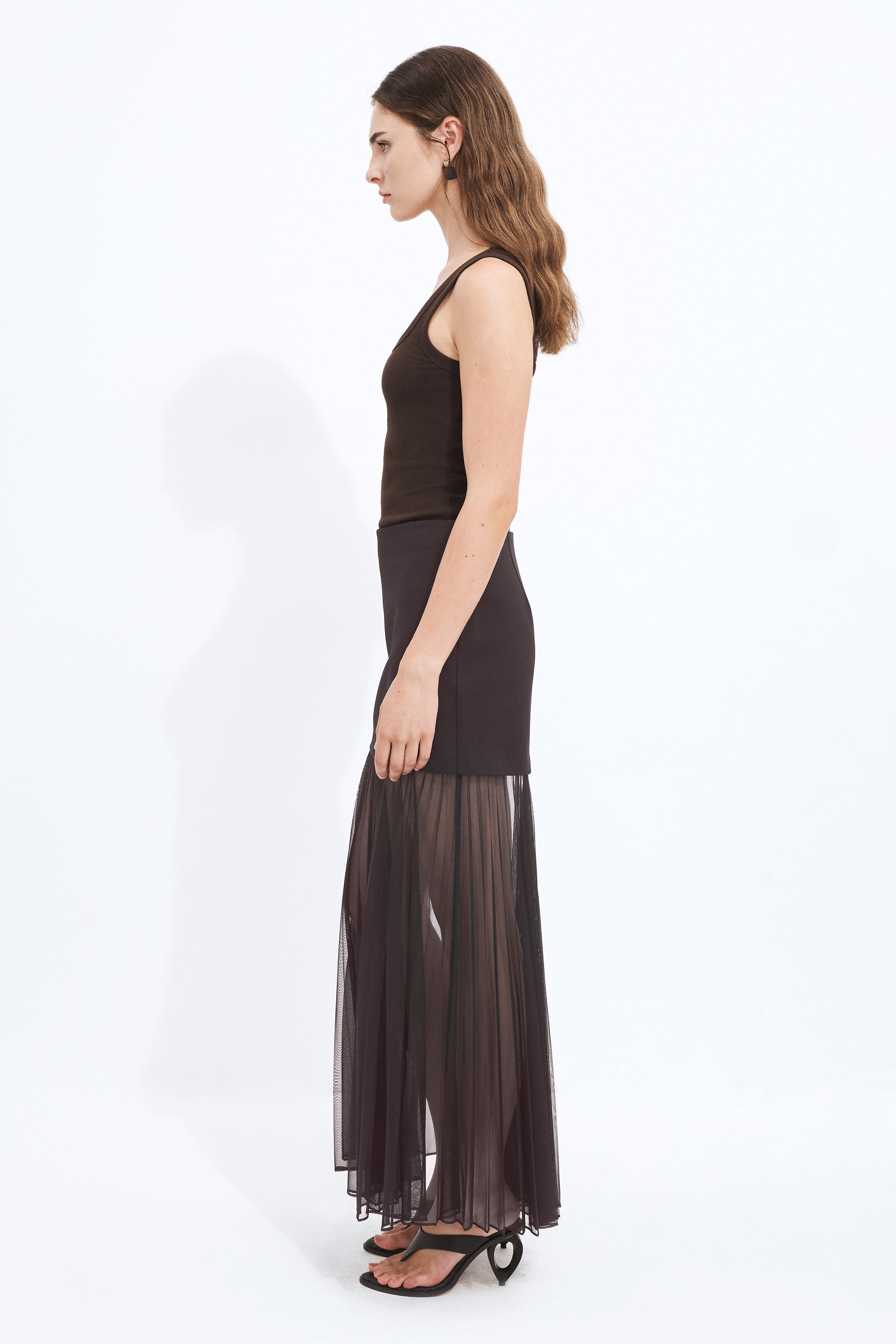 Ivy Sheer Maxi Skirt | Chocolate