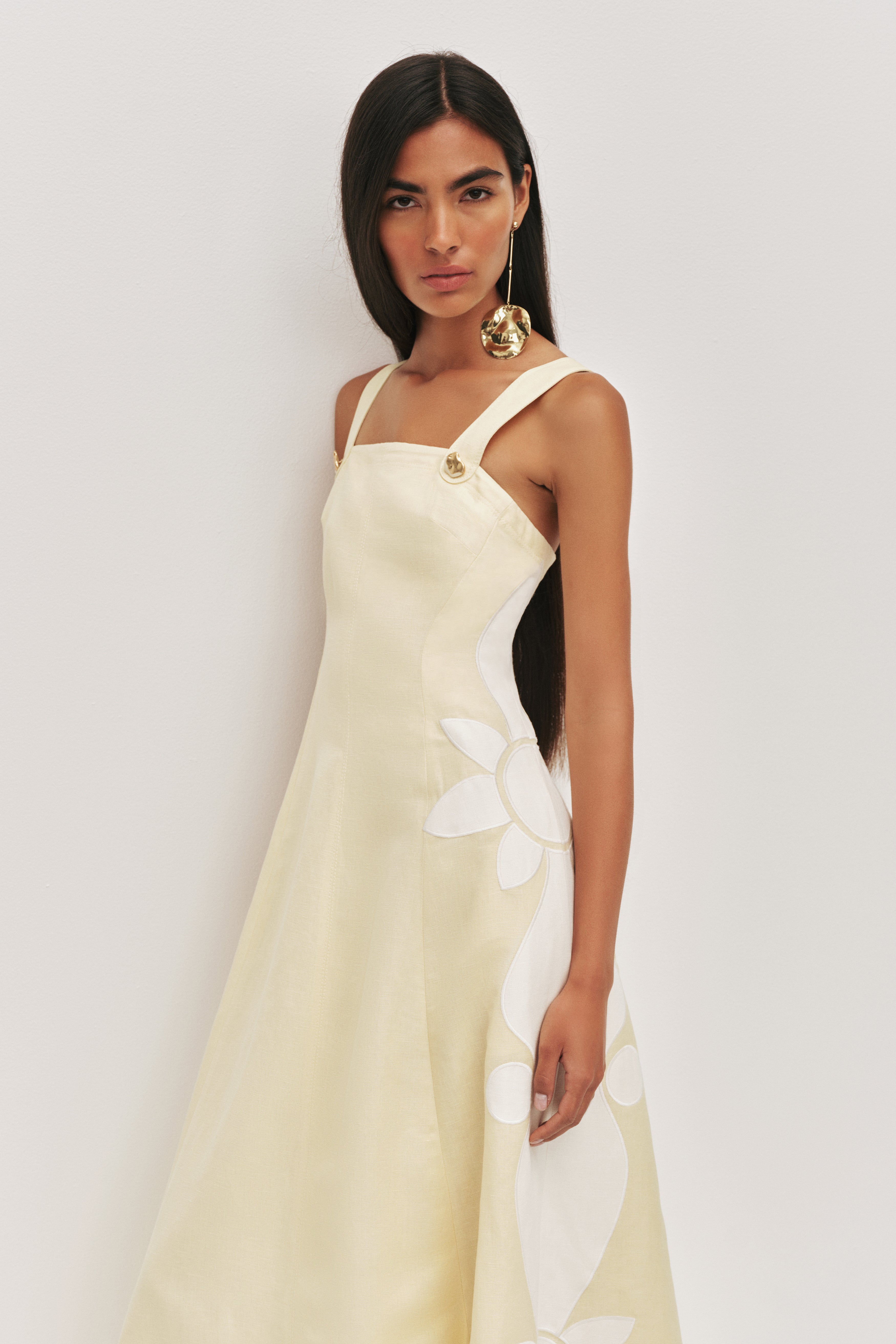 Freddie Midi Dress | Pastel Yellow