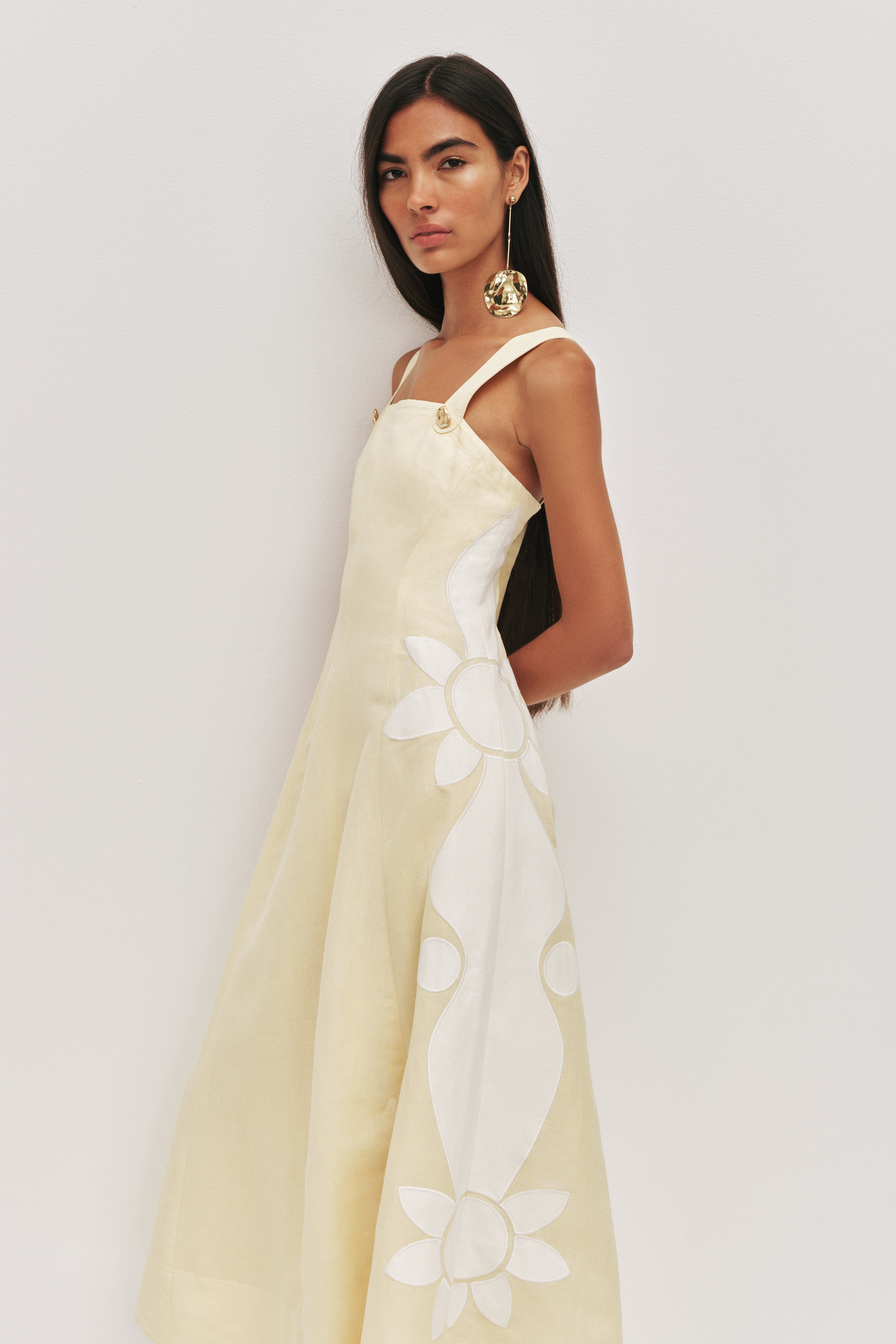 Freddie Midi Dress | Pastel Yellow