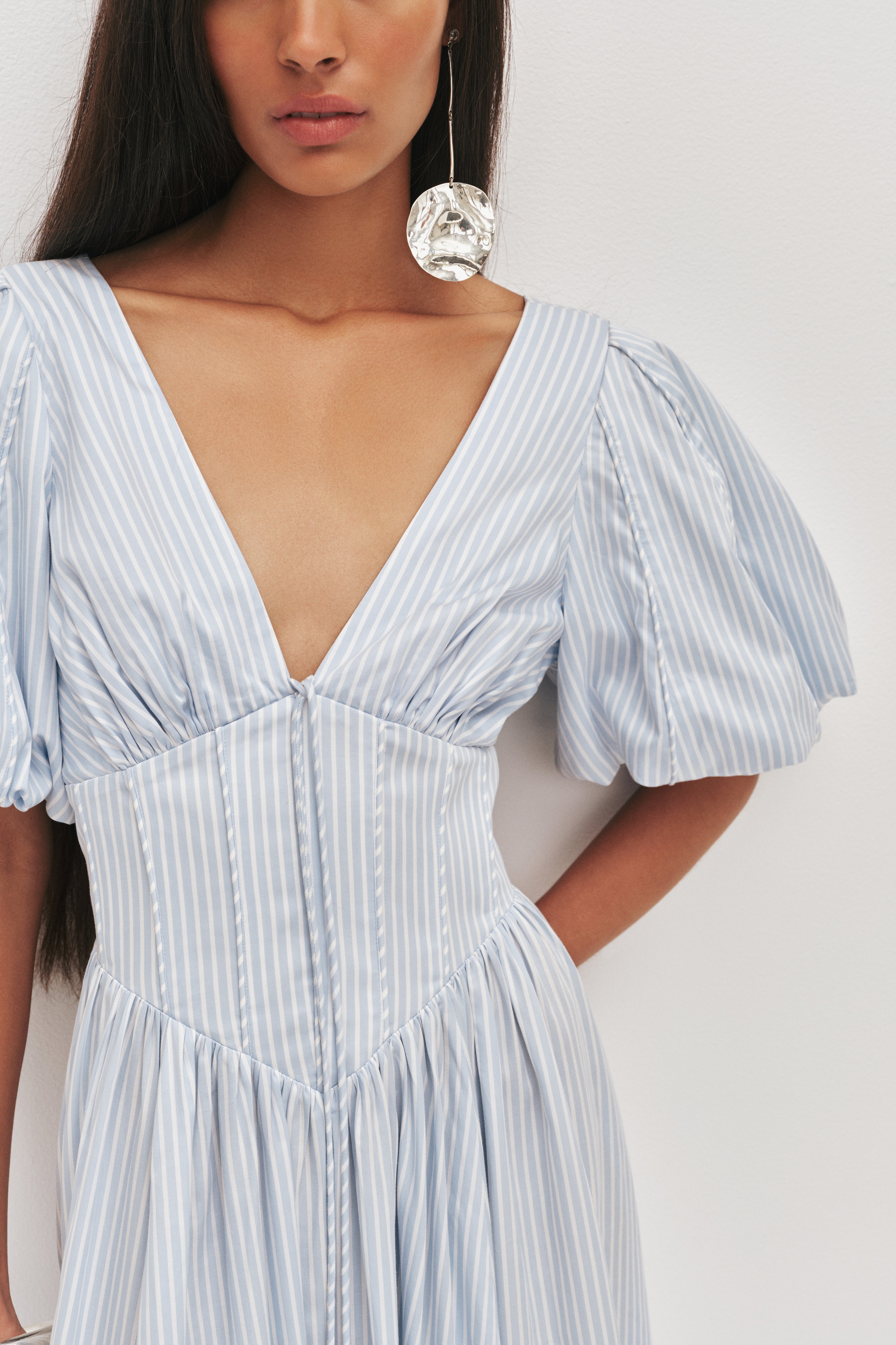 Beau Midi Dress | Muted Sky | Aje Aje International Beau Midi Dress | Muted Sky | Aje Aje International