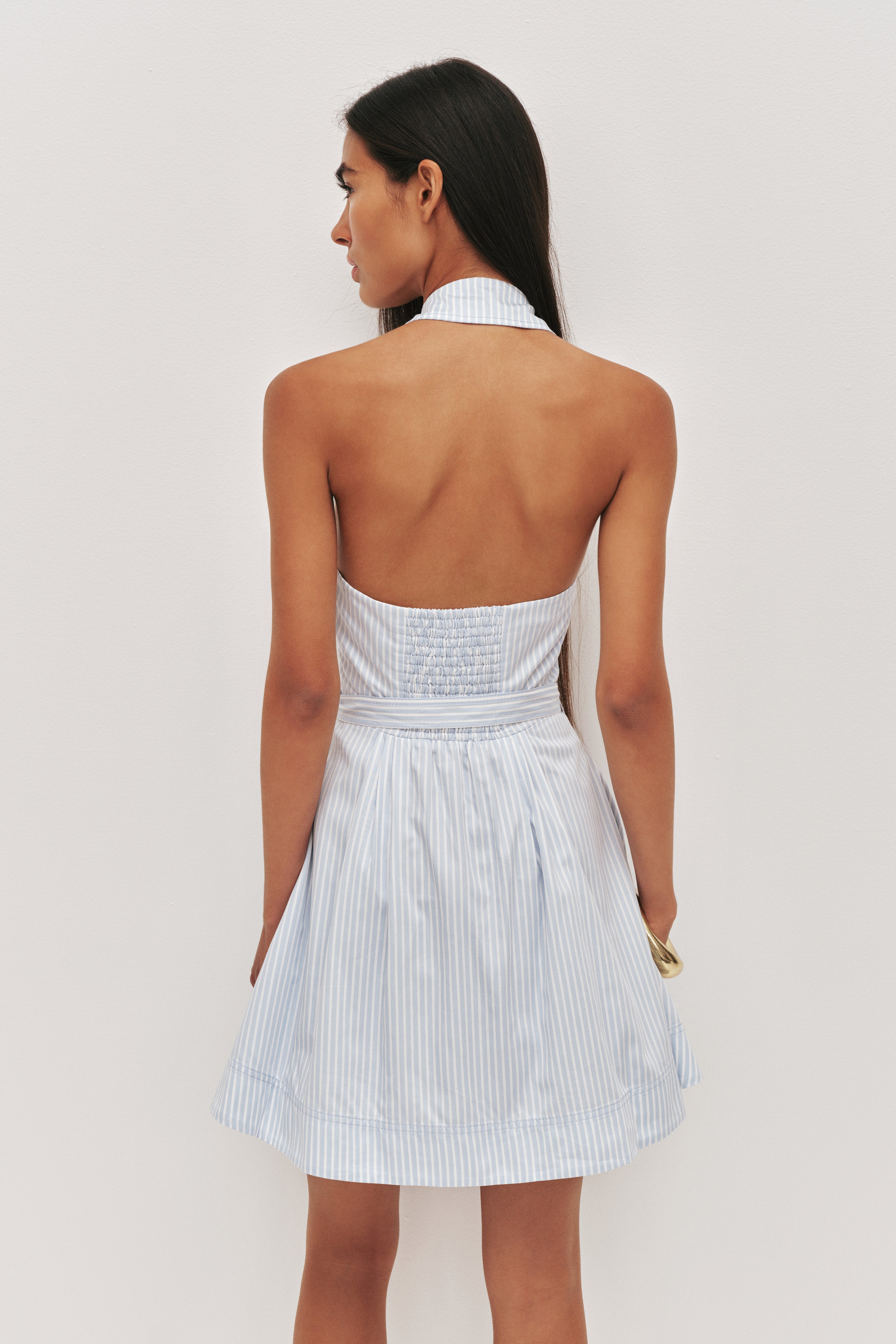 Haze Halter Mini Dress | Muted Sky