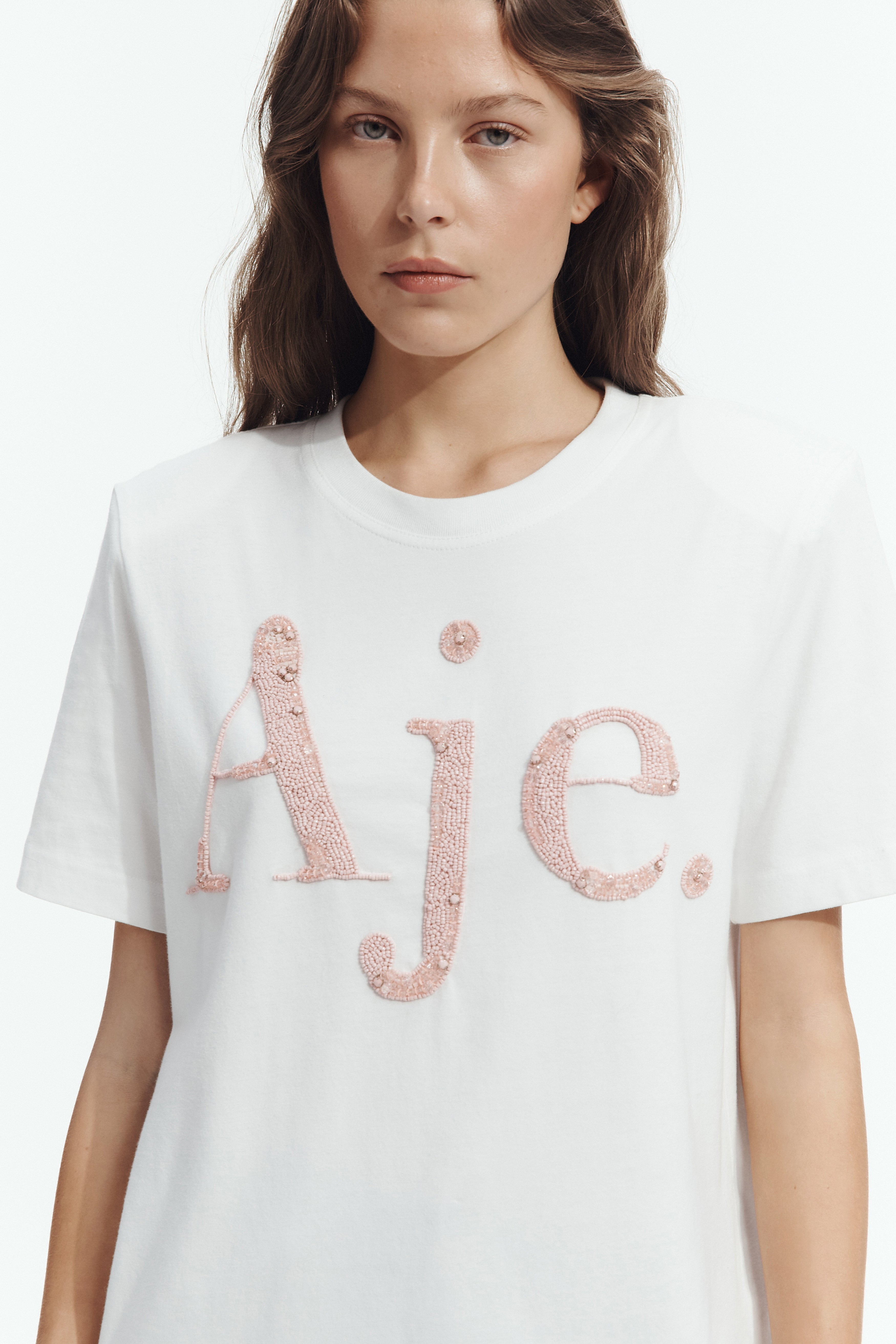 Aimee Beaded Logo Tee