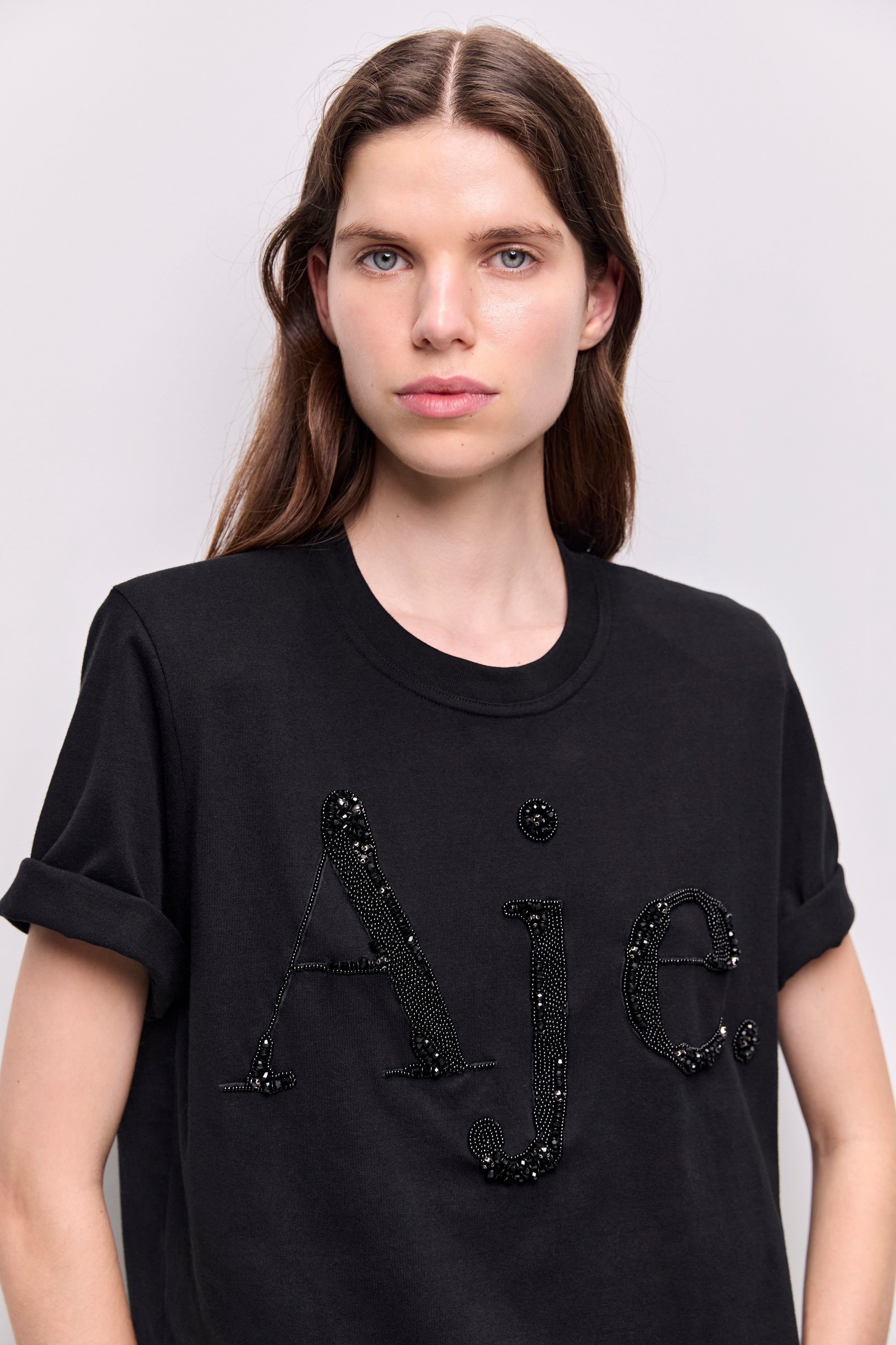 Aimee Beaded Logo Tee