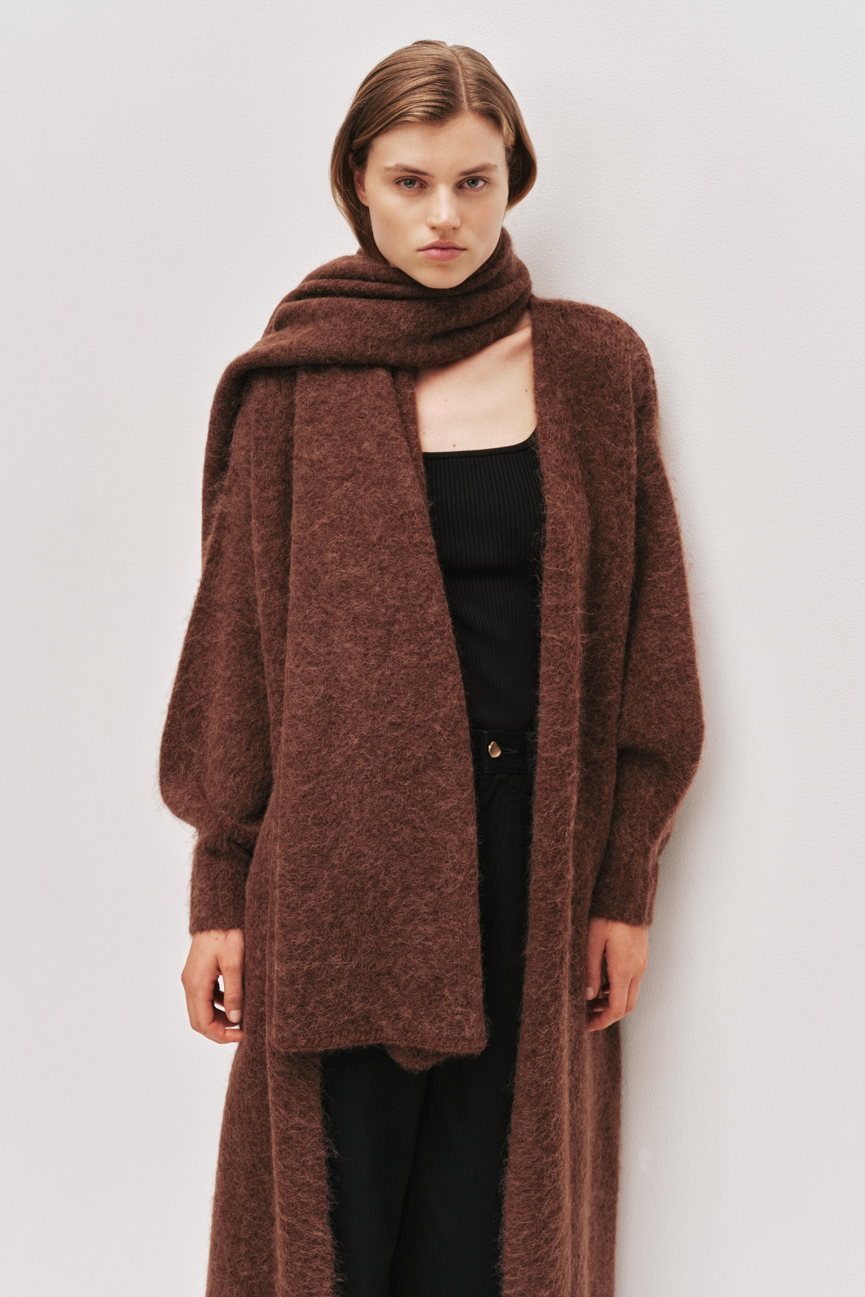 Emory Long Cardigan | Dark Chocolate | Aje – Aje International