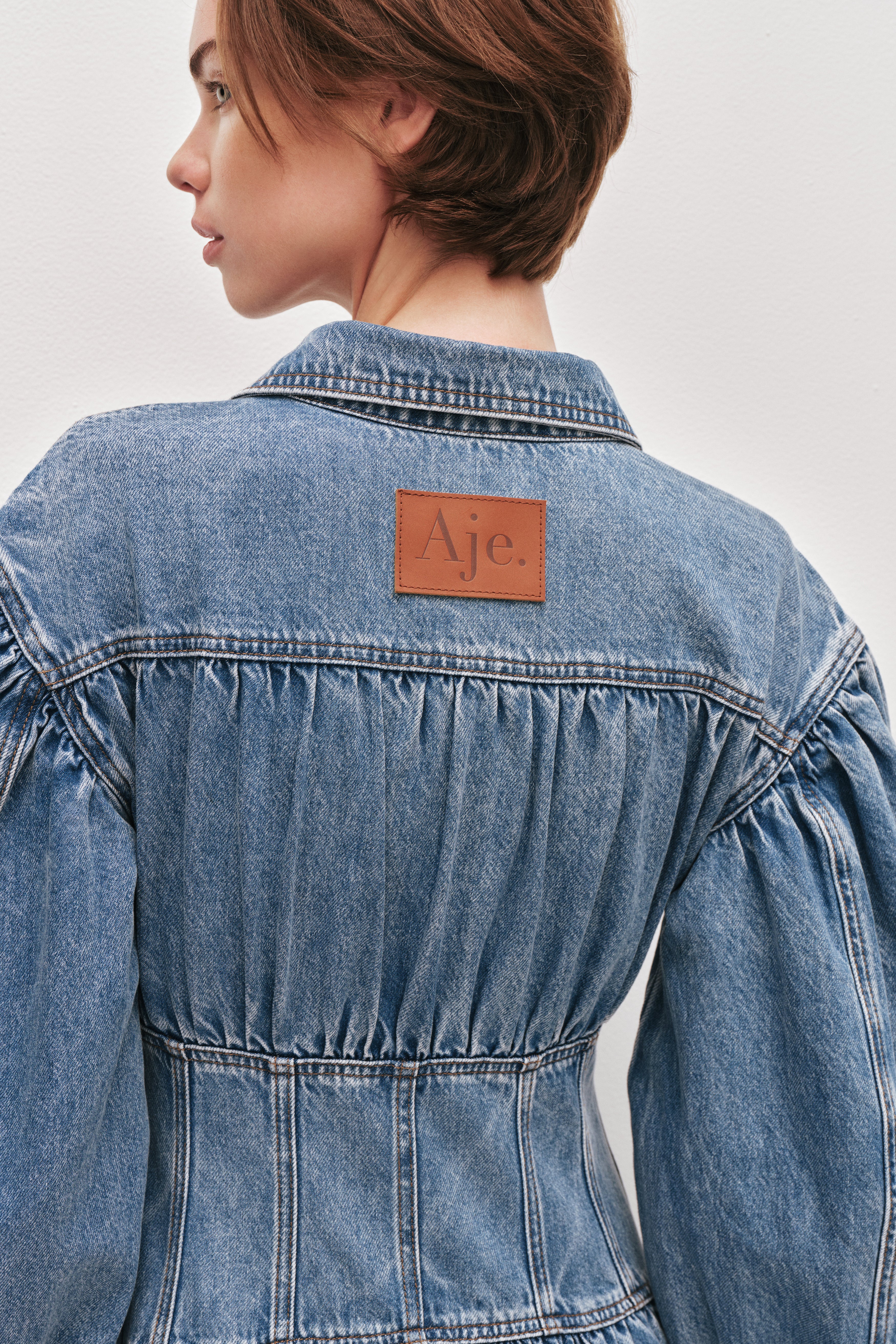 Lorraine Denim Midi Dress | Coastal Stone Wash | Aje – Aje