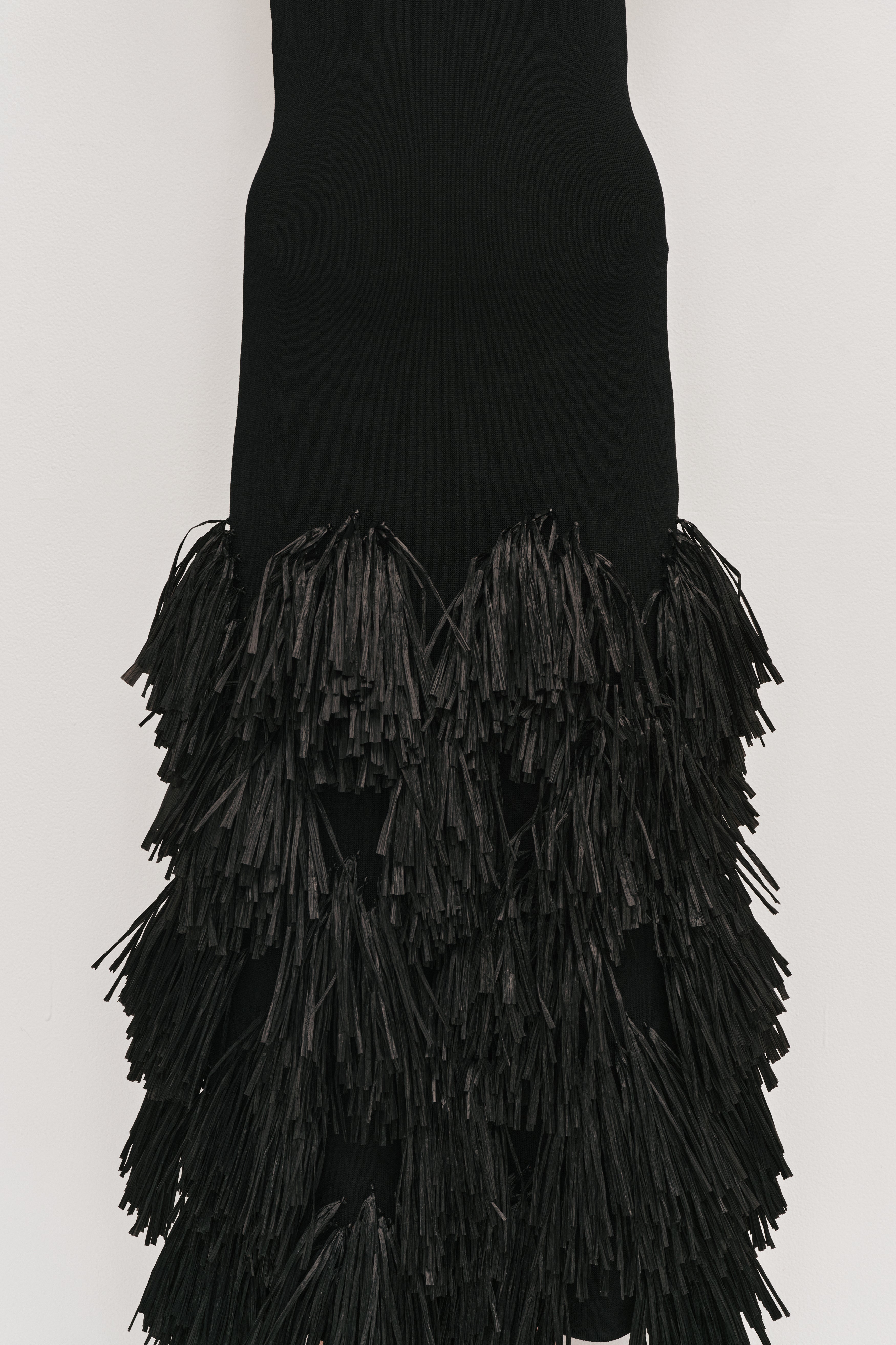 Elva Raffia Knit Midi Dress | Black