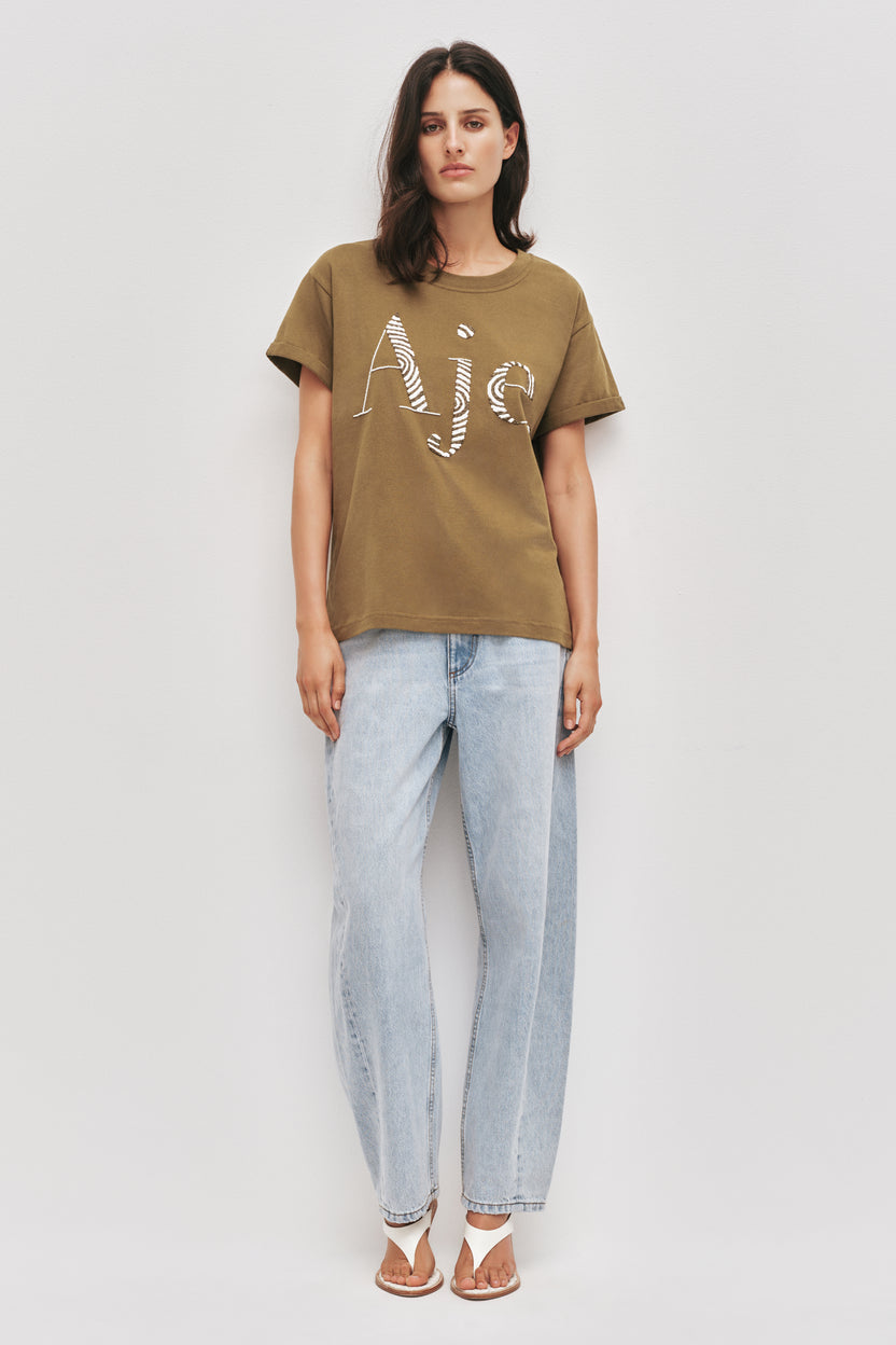 Core Raffia Logo Tee | Khaki | Aje – Aje International