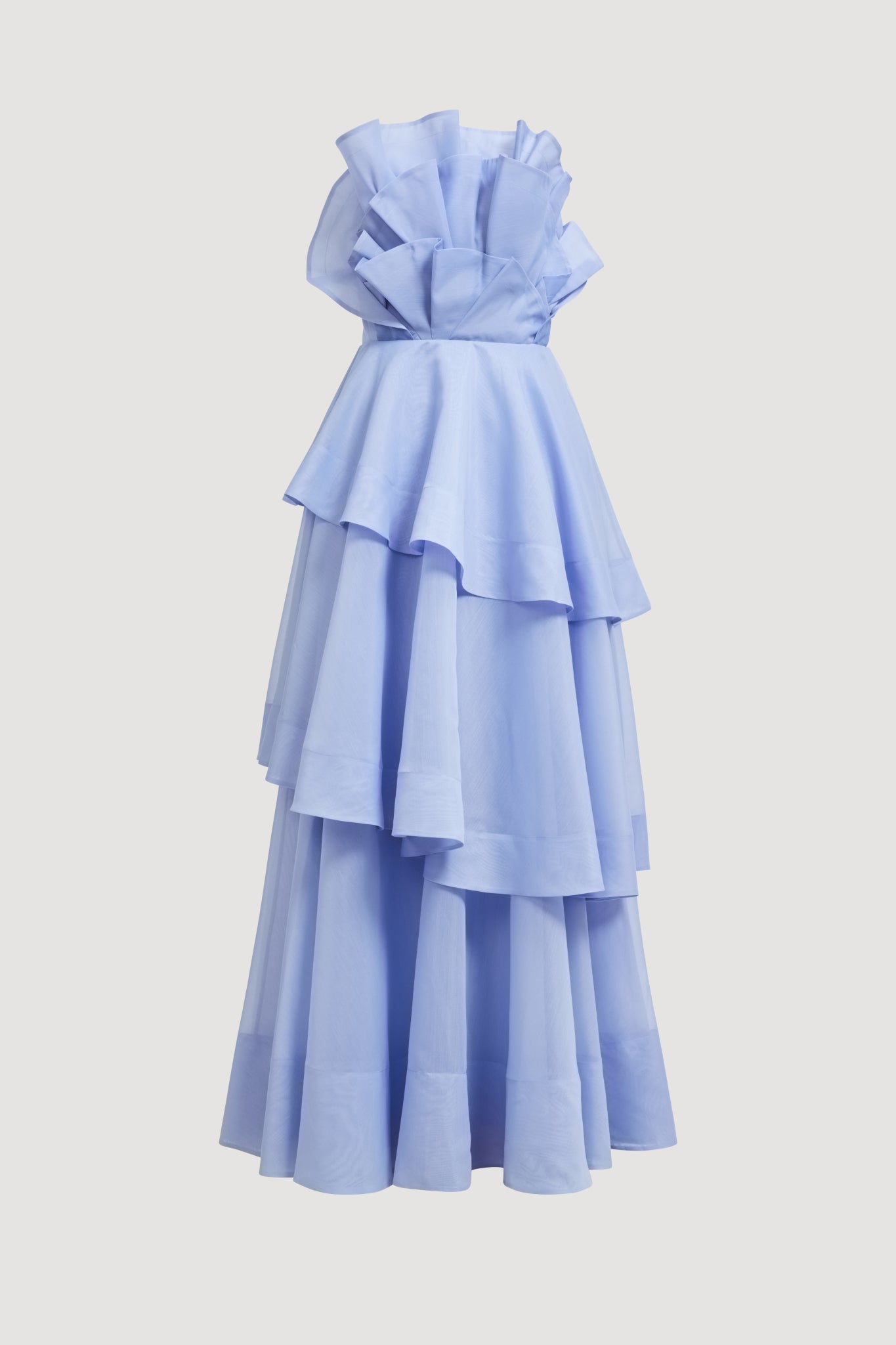 aje blue ruffle dress Adelia Ruffle Midi Dress-LIGHT SKY BLUE / 4