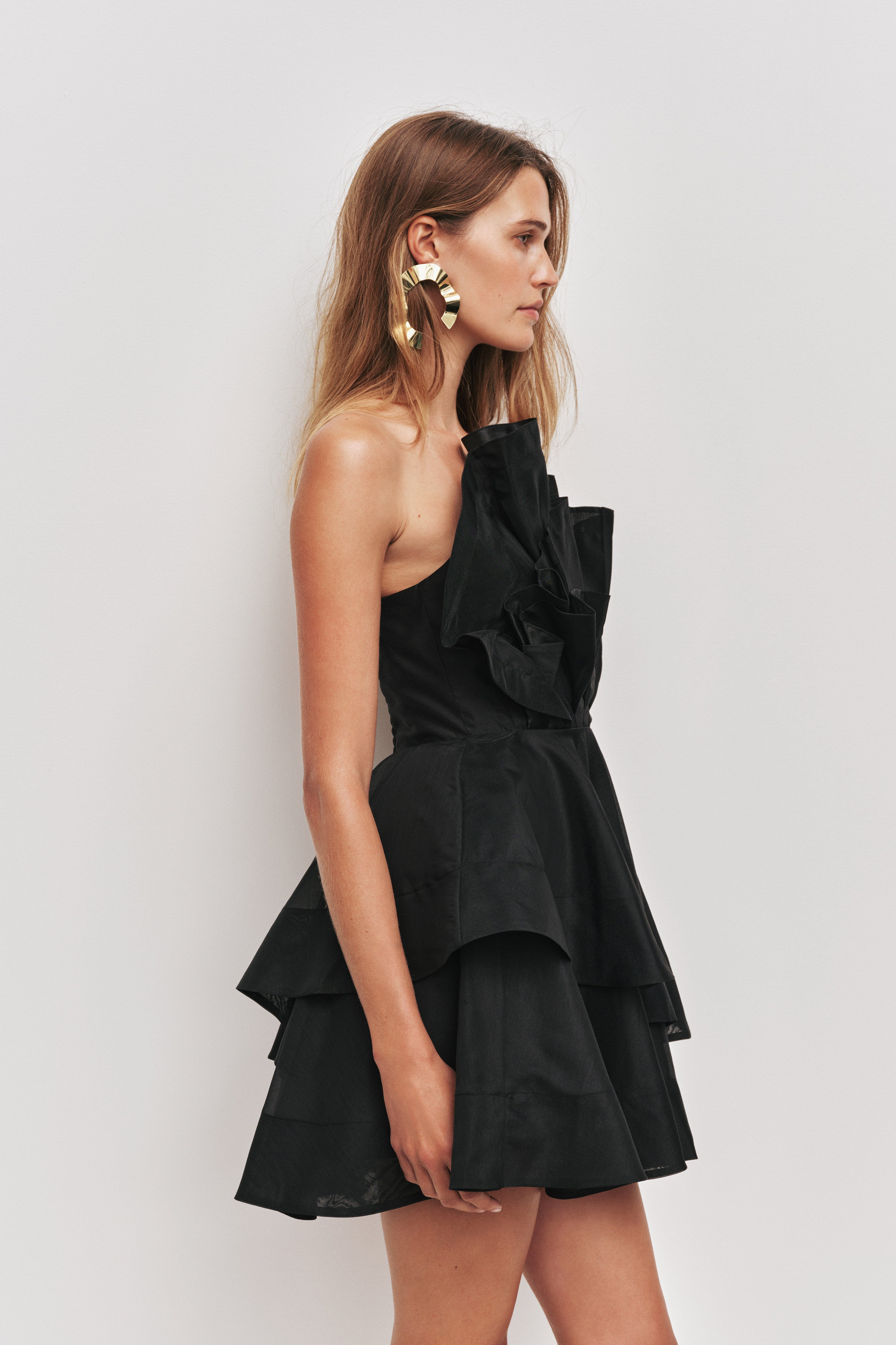 aje mini dress black Billie Corded Mini Dress-BLACK / 4