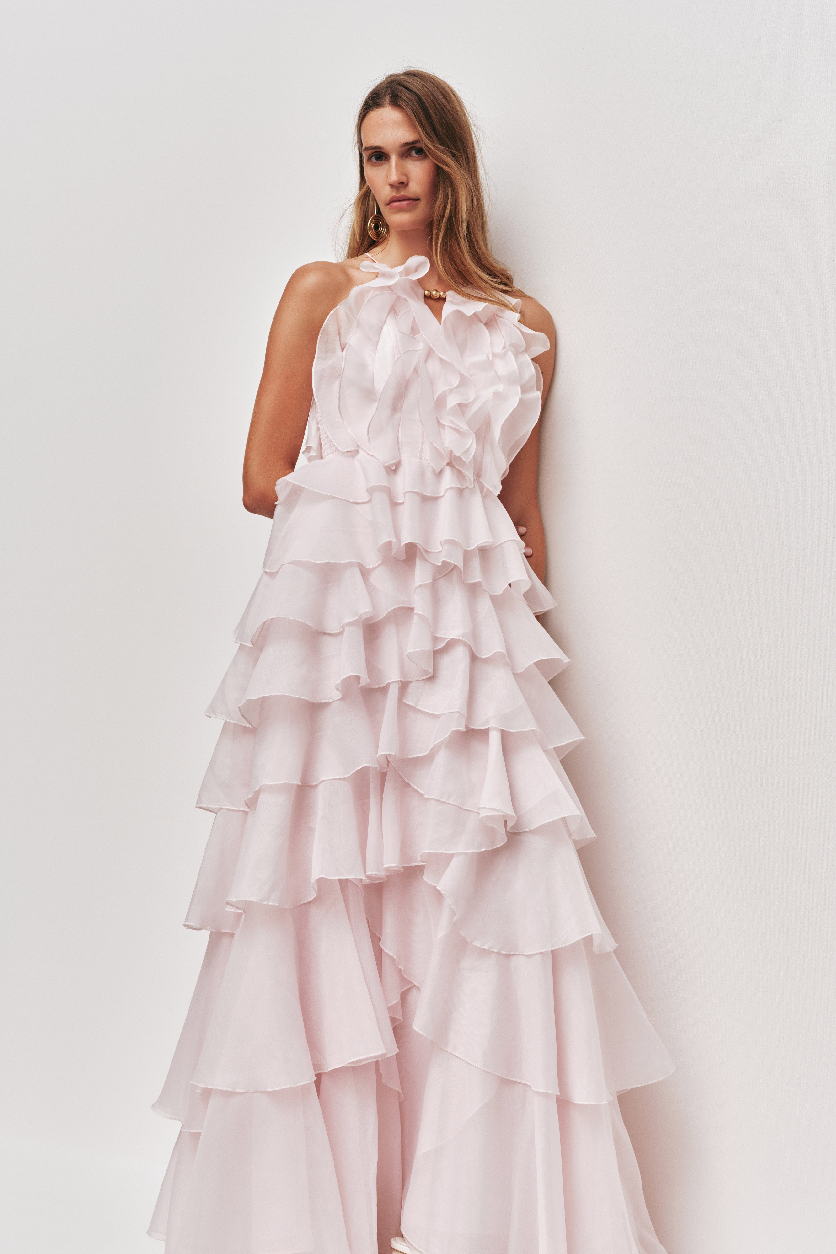 cleo pink dress Simkhai Cleo Tulip Balloon Tuck Mini Dress