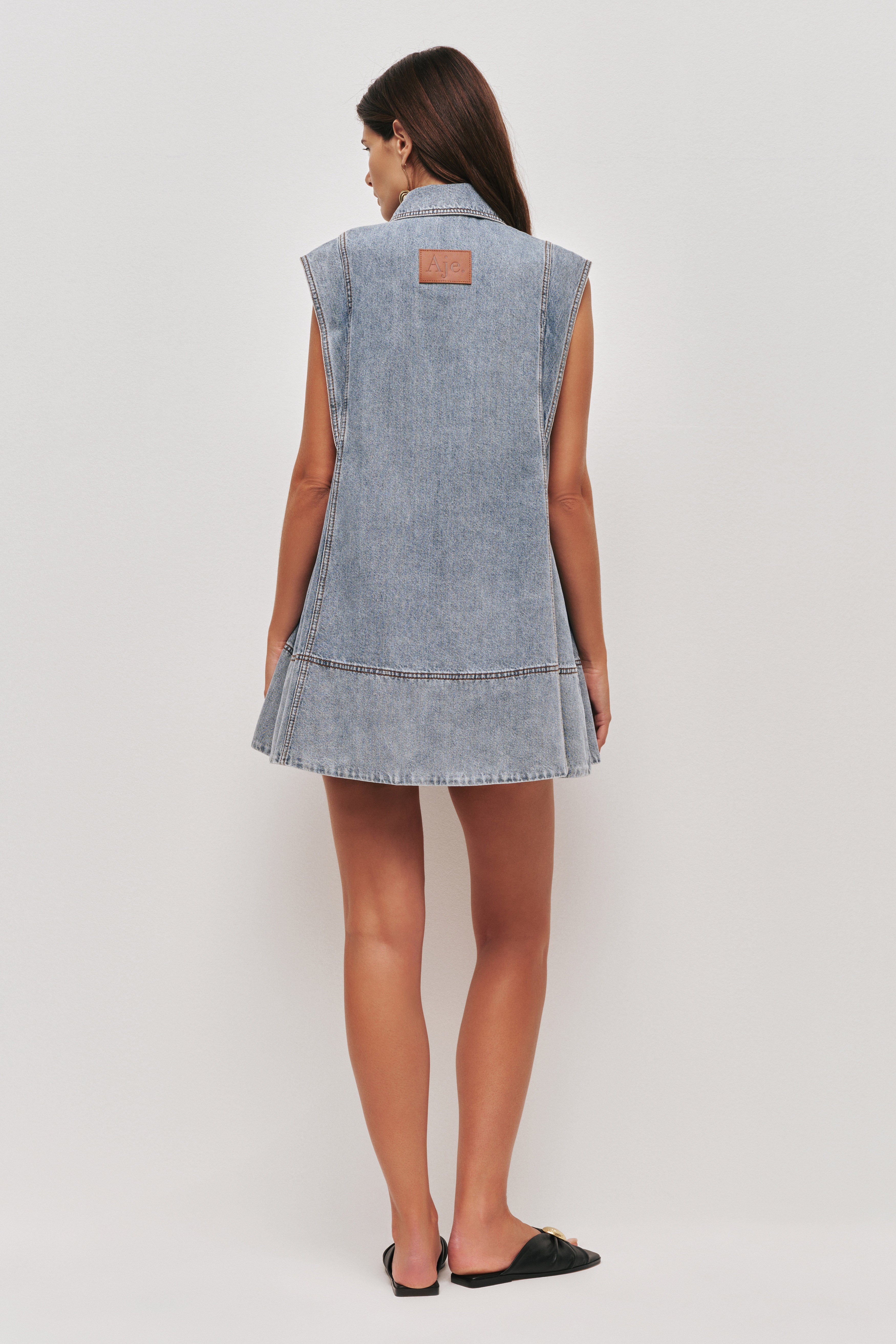 Amara Denim Mini Dress-SKY WASH / 4 Amara Denim Mini Dress-SKY WASH / 4