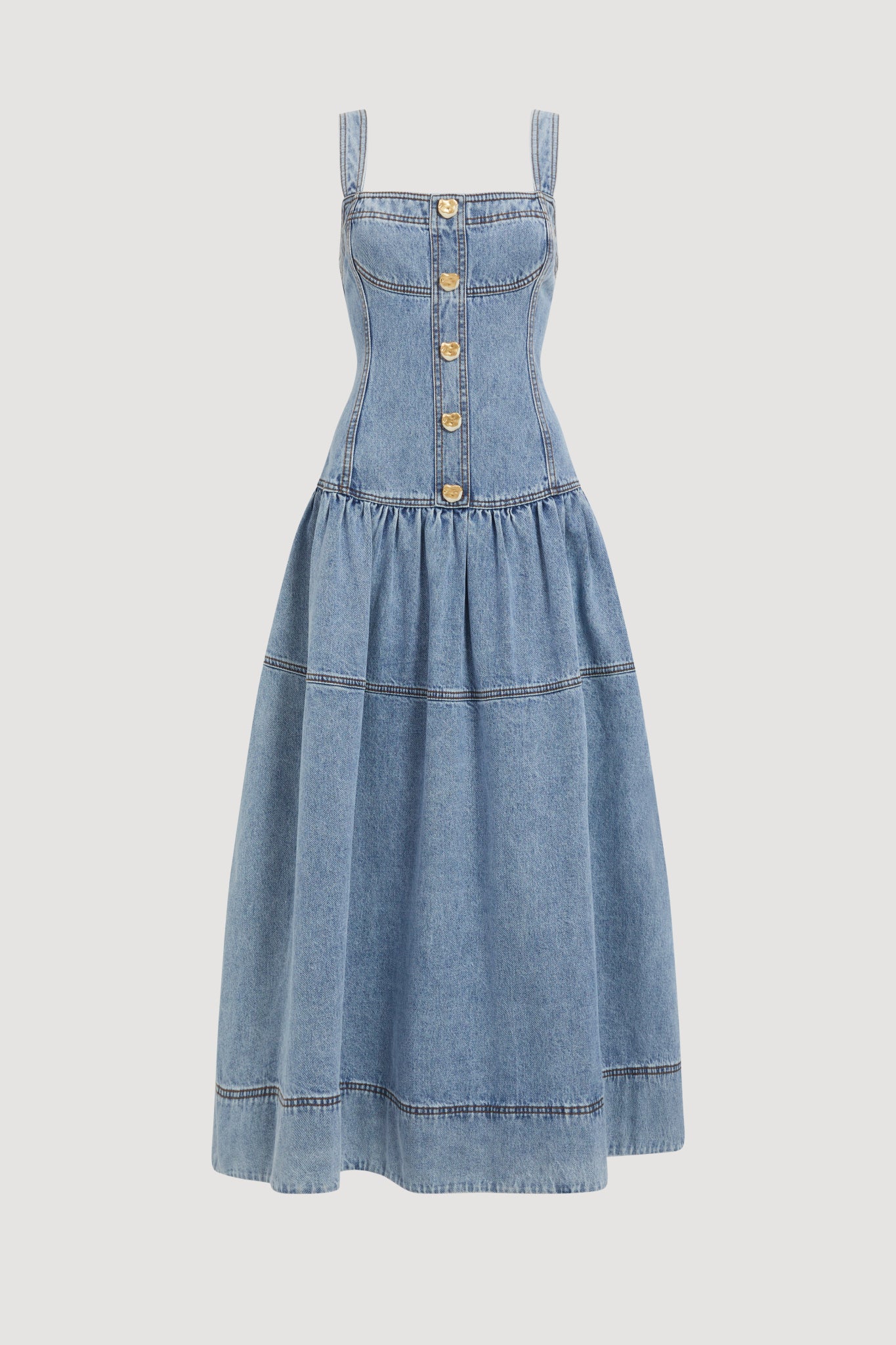 Birch Denim Midi Dress | Sky Wash | Aje Aje International Birch Denim Midi Dress | Sky Wash | Aje Aje International