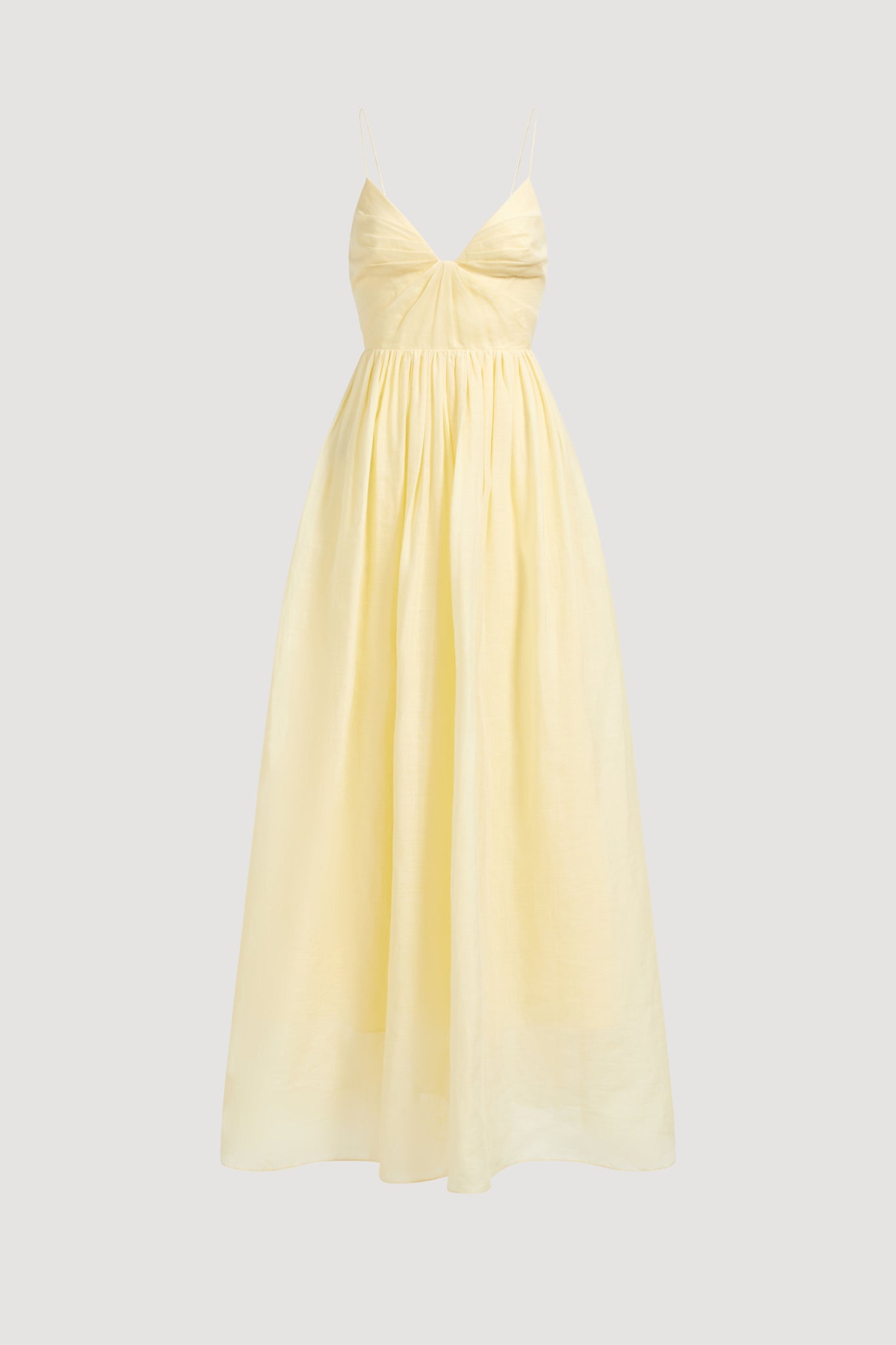 aje yellow denim dress Aje Allairie Strapless Ruffled Gown