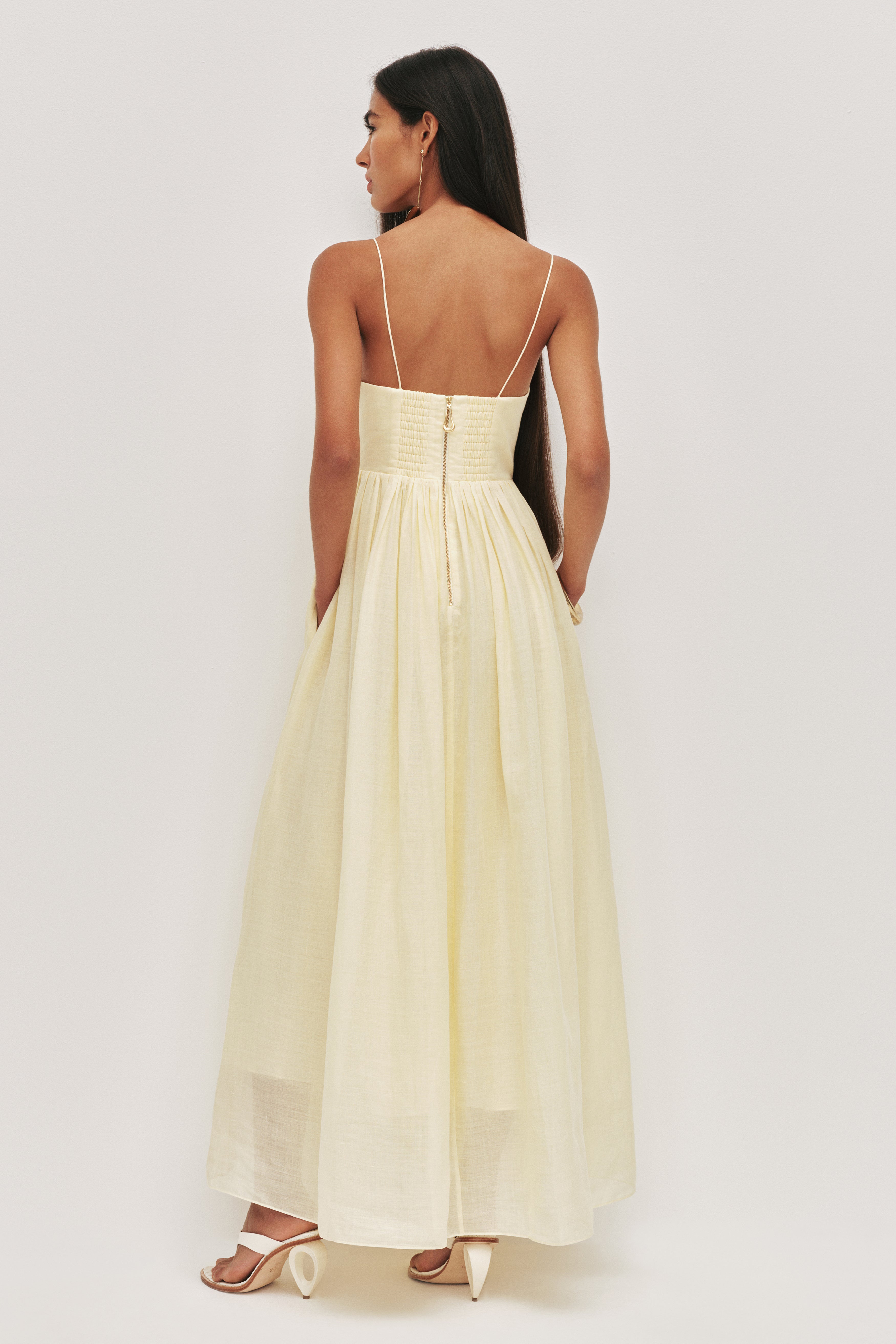 aje yellow maxi dress Cleo Gown-CHARTREUSE / 4