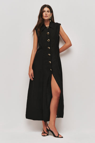 aje asher midi dress Sacha Midi Dress | Black