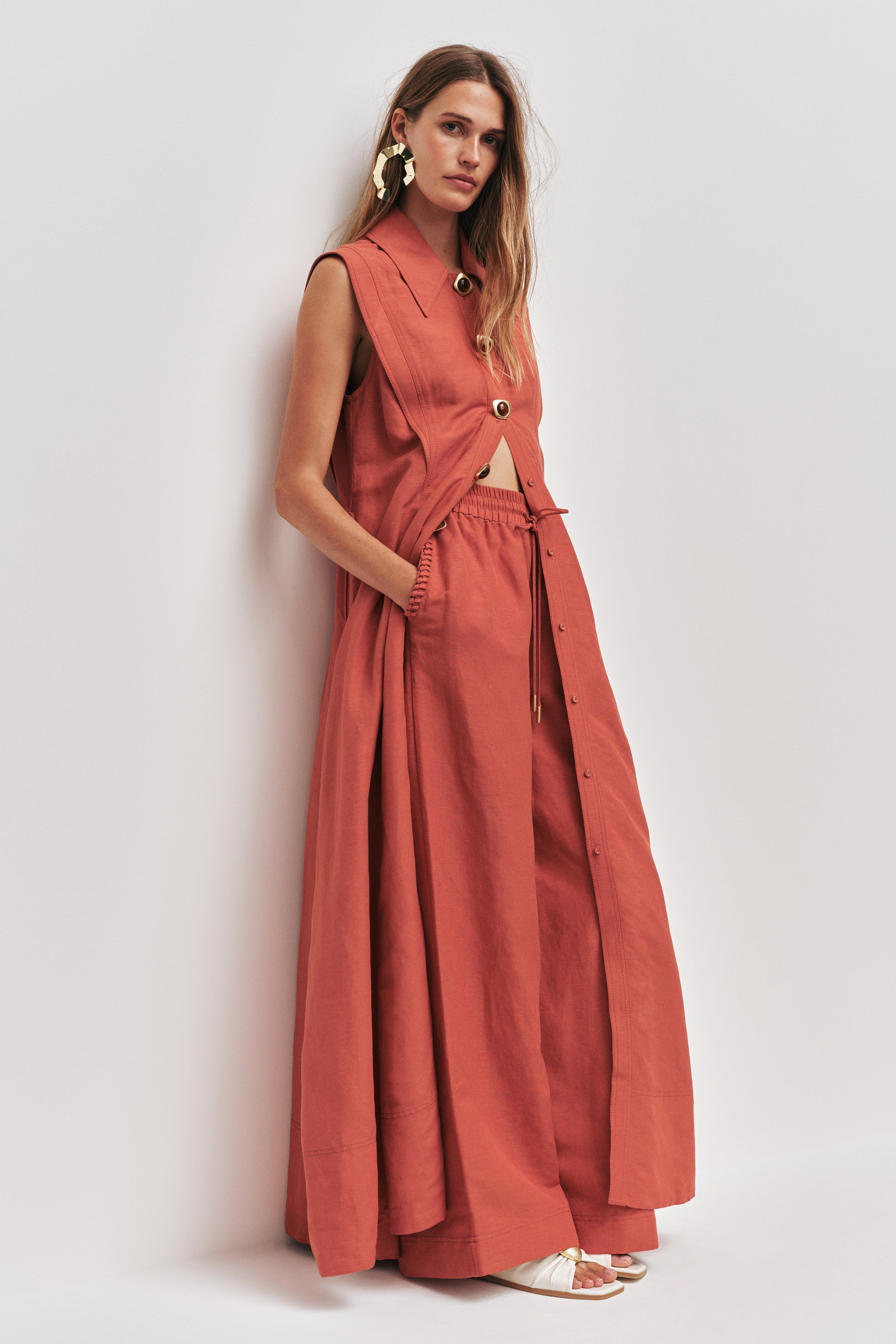 aje asher midi dress Casa Puff Sleeve Midi Dress | Black