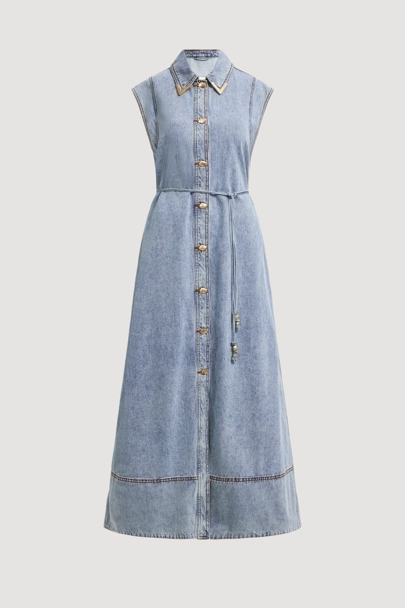 Amara Denim Maxi Dress-SKY WASH / 10
