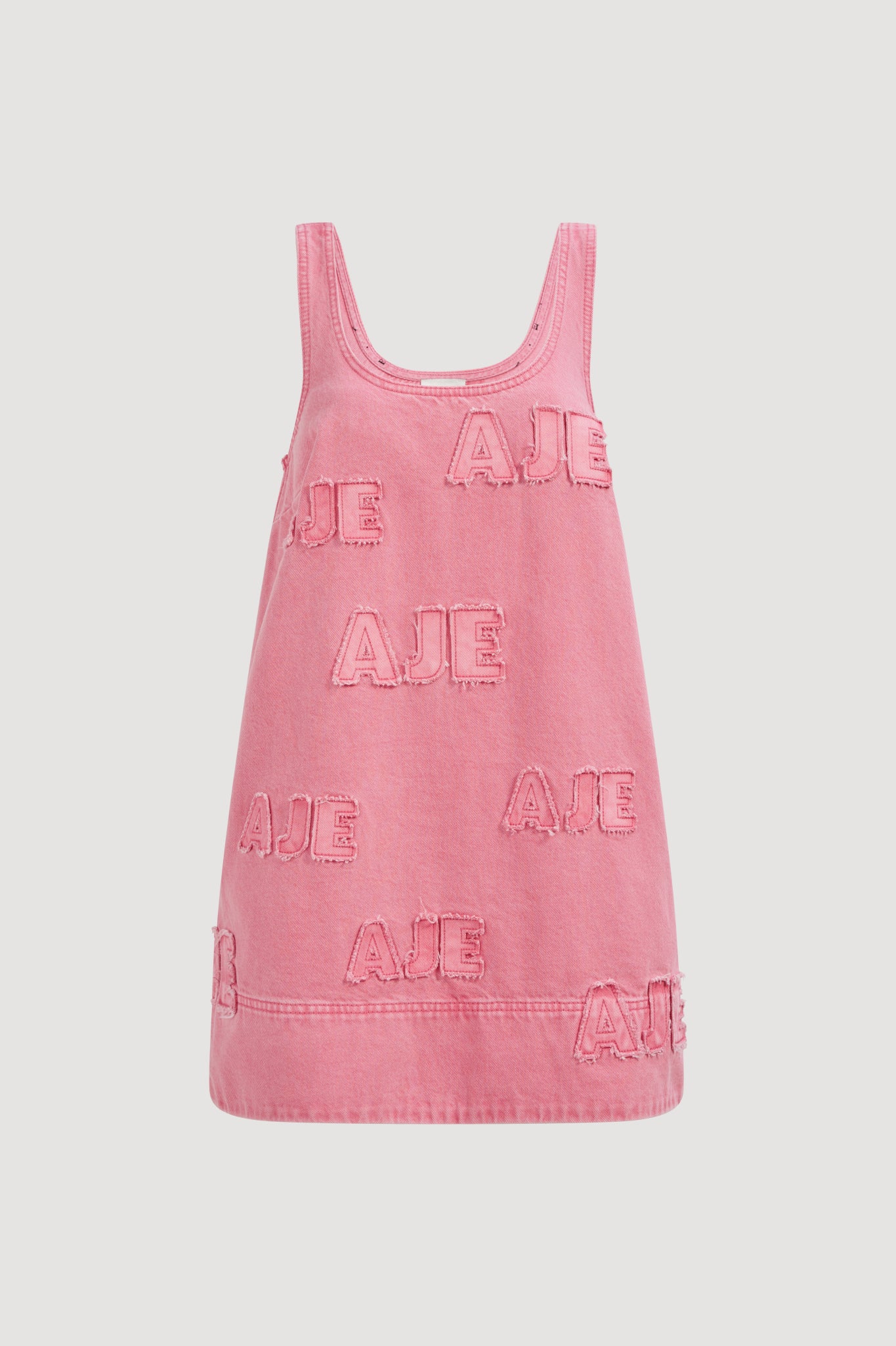 aje pink denim dress Ayden Denim Mini Dress-BLUSH WASH / 4