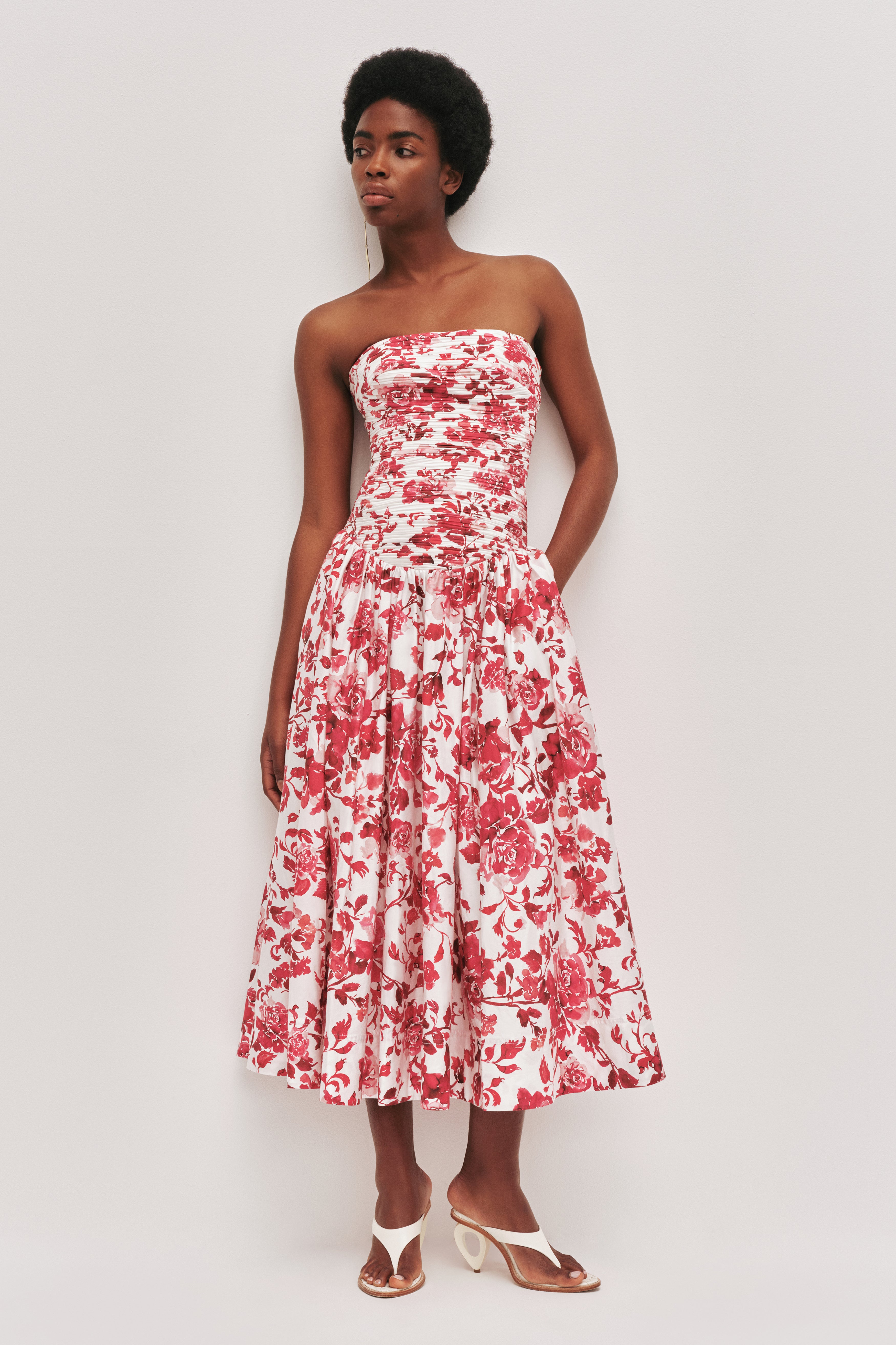 aje marlene floral midi dress AJE Marlene Floral Midi Dress - Vivid Orange Camellia - NWT - Size 6 (US 2/XS)