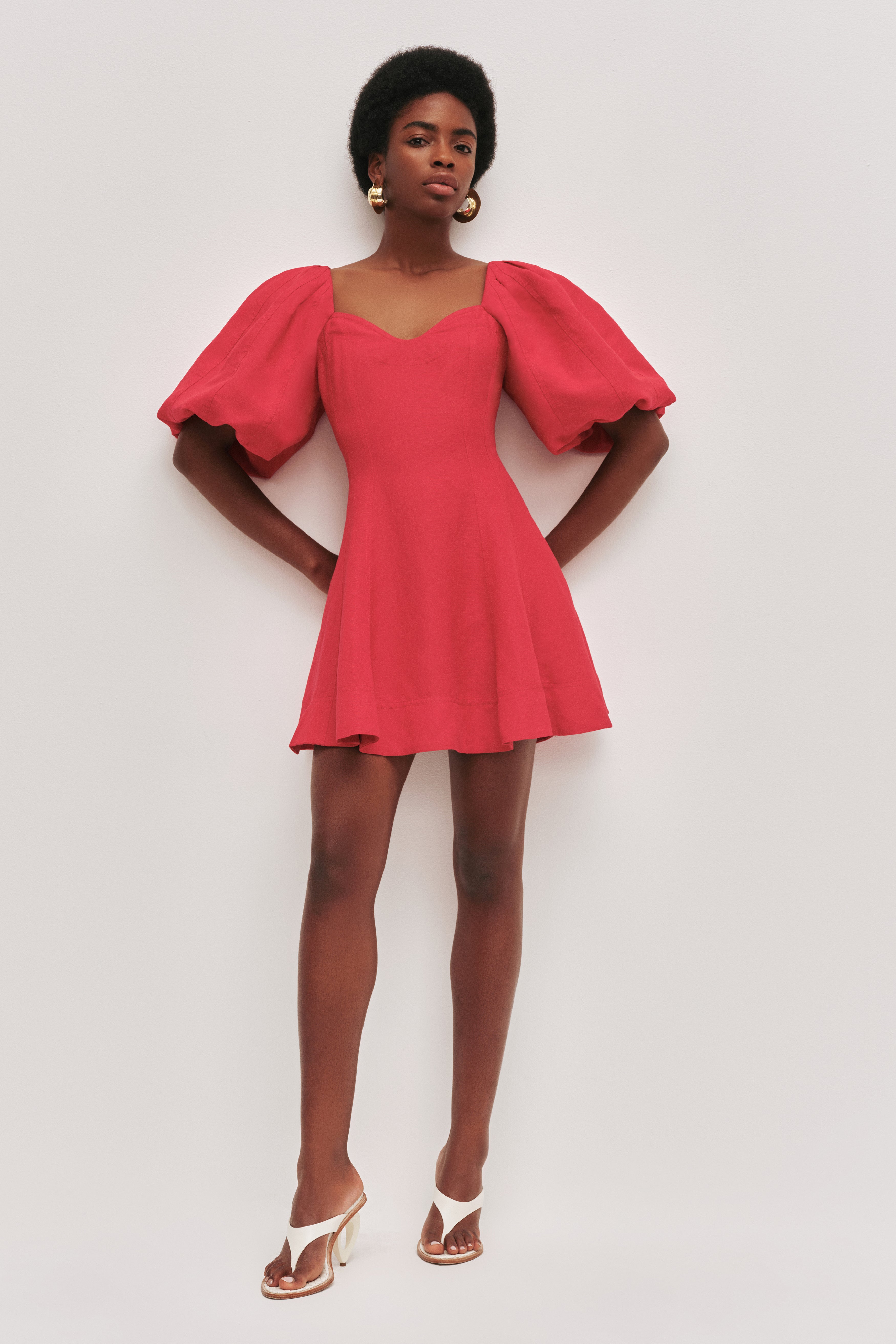 red aje dress Leonie Midi Dress-SCARLET RED / 4
