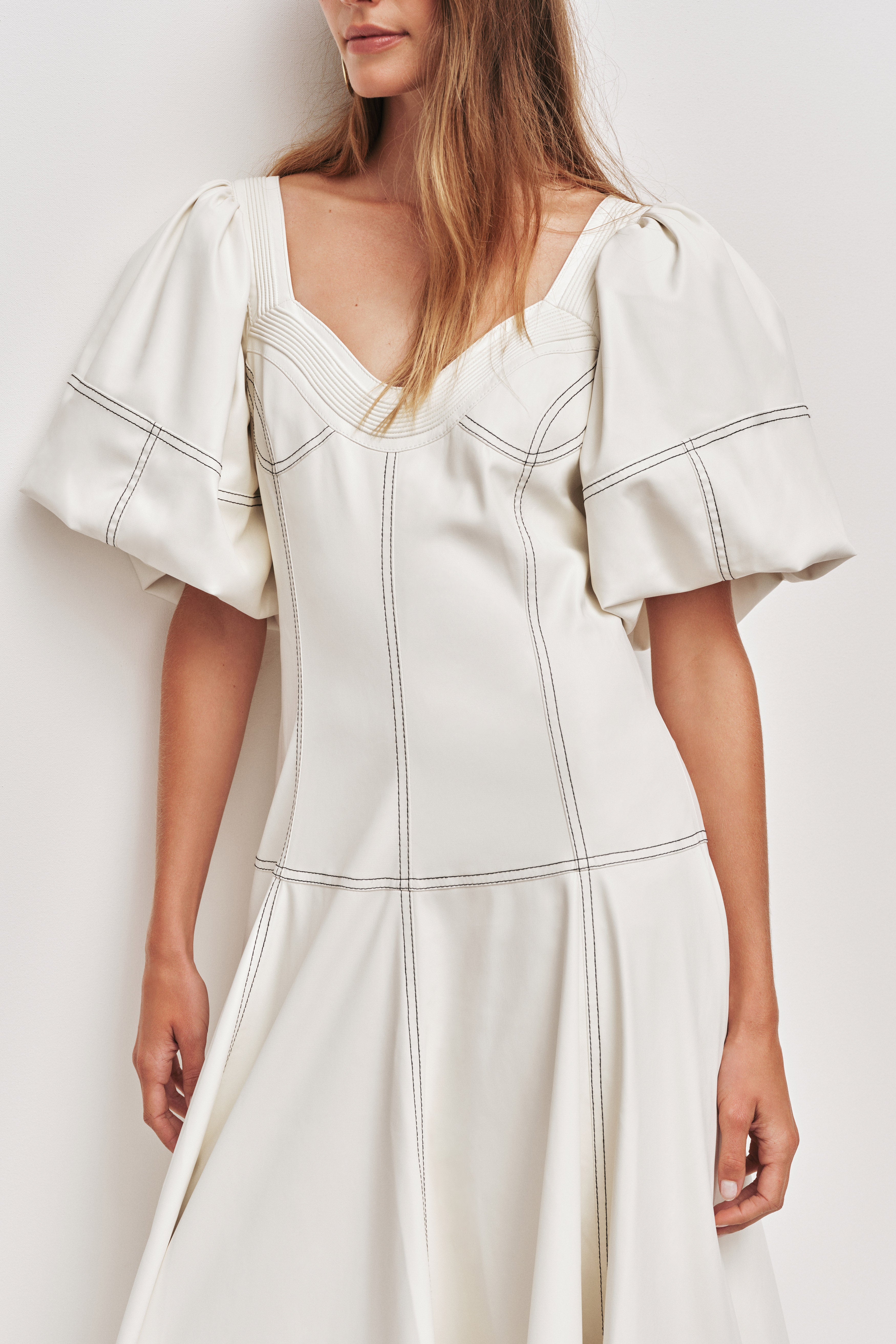 aje eucalypt puff sleeve shirt dress Aje - Eucalypt Puff Sleeve Shirt Dress, Acacia Strap Sandal, Acacia Double Strap Pouch