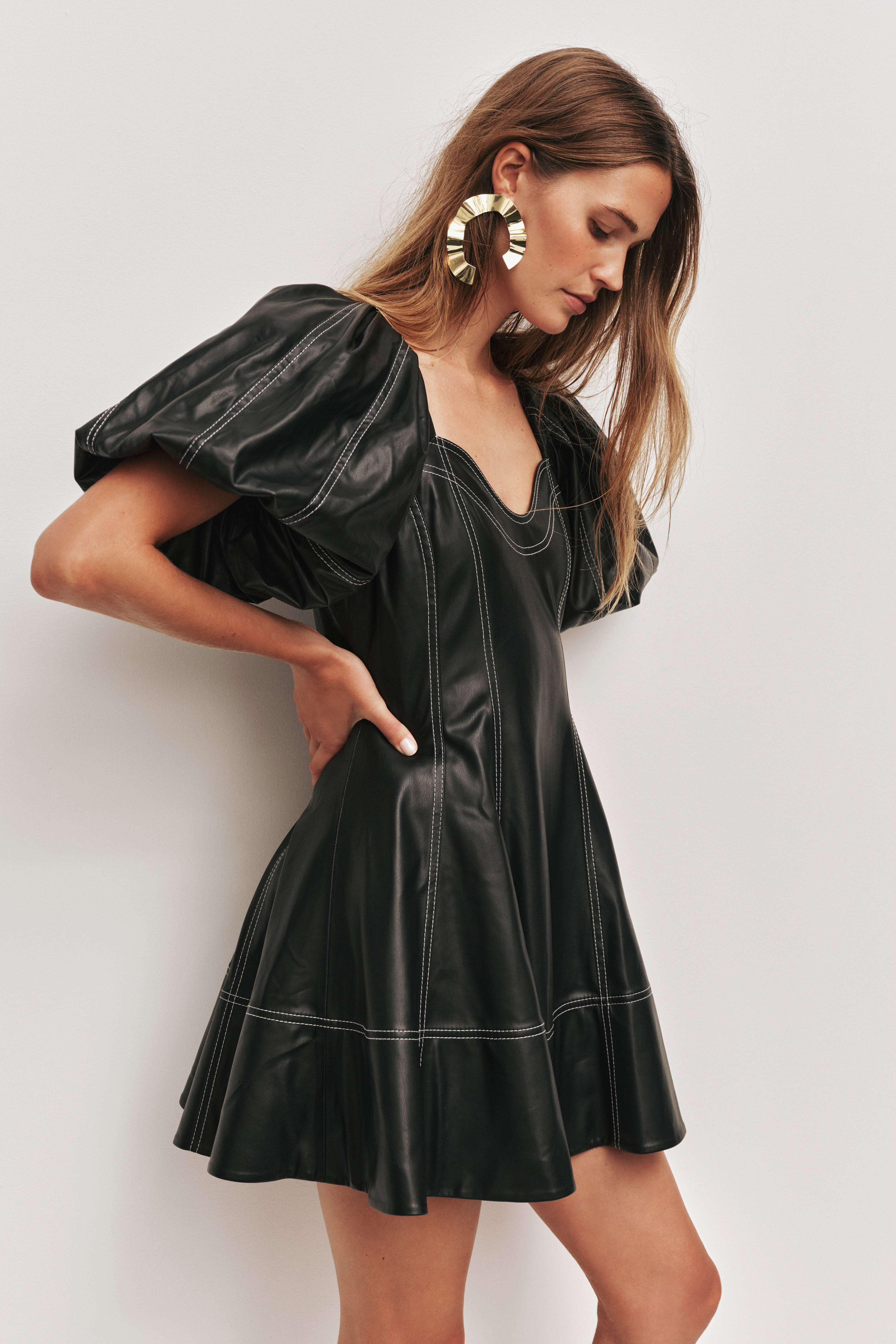 aje puff sleeve mini dress Christmas Party Outfits: 28 Chic Dresses For Every Occasion Aje International