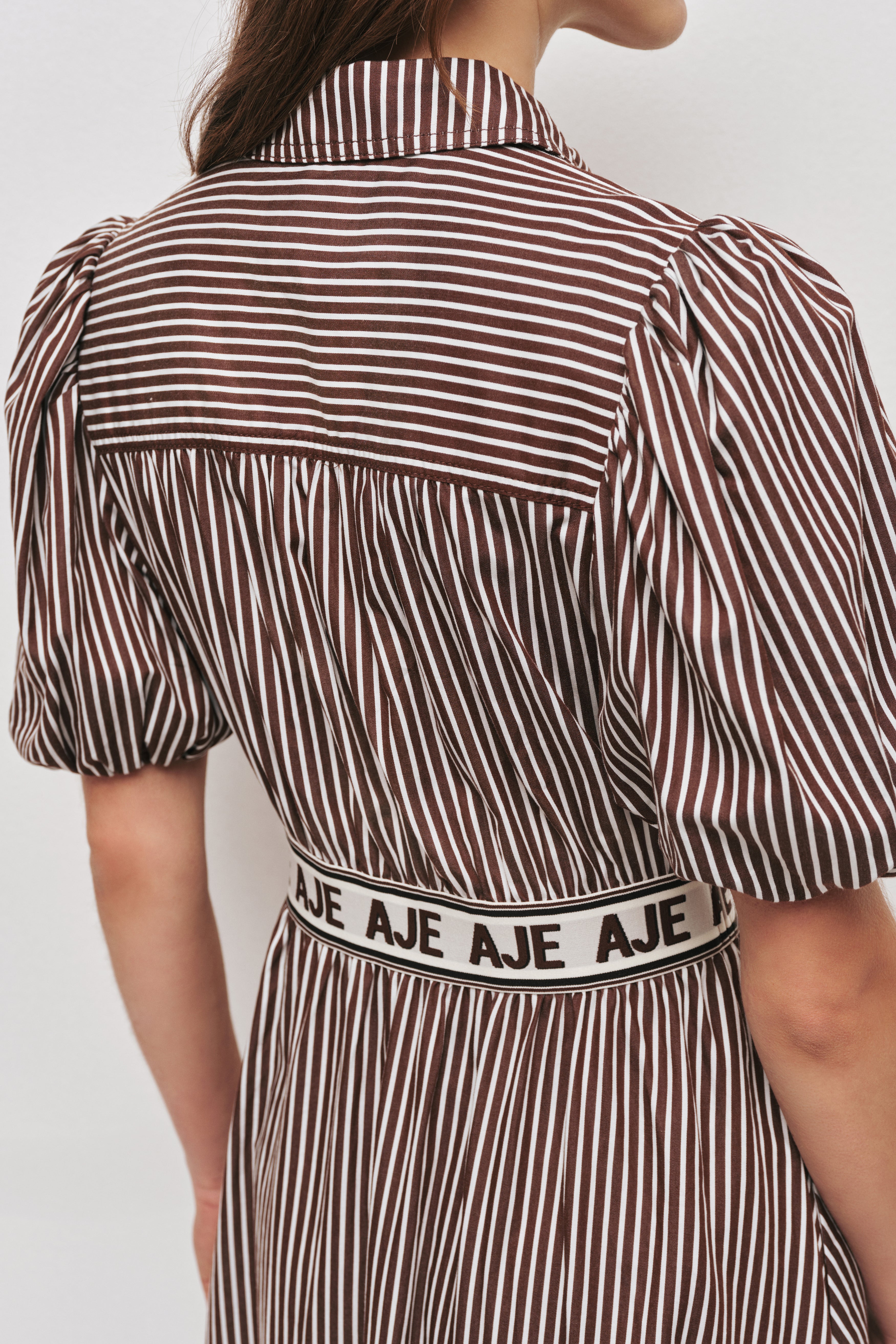 aje harling logo midi dress Harling Logo Midi Dress | Muted Sky