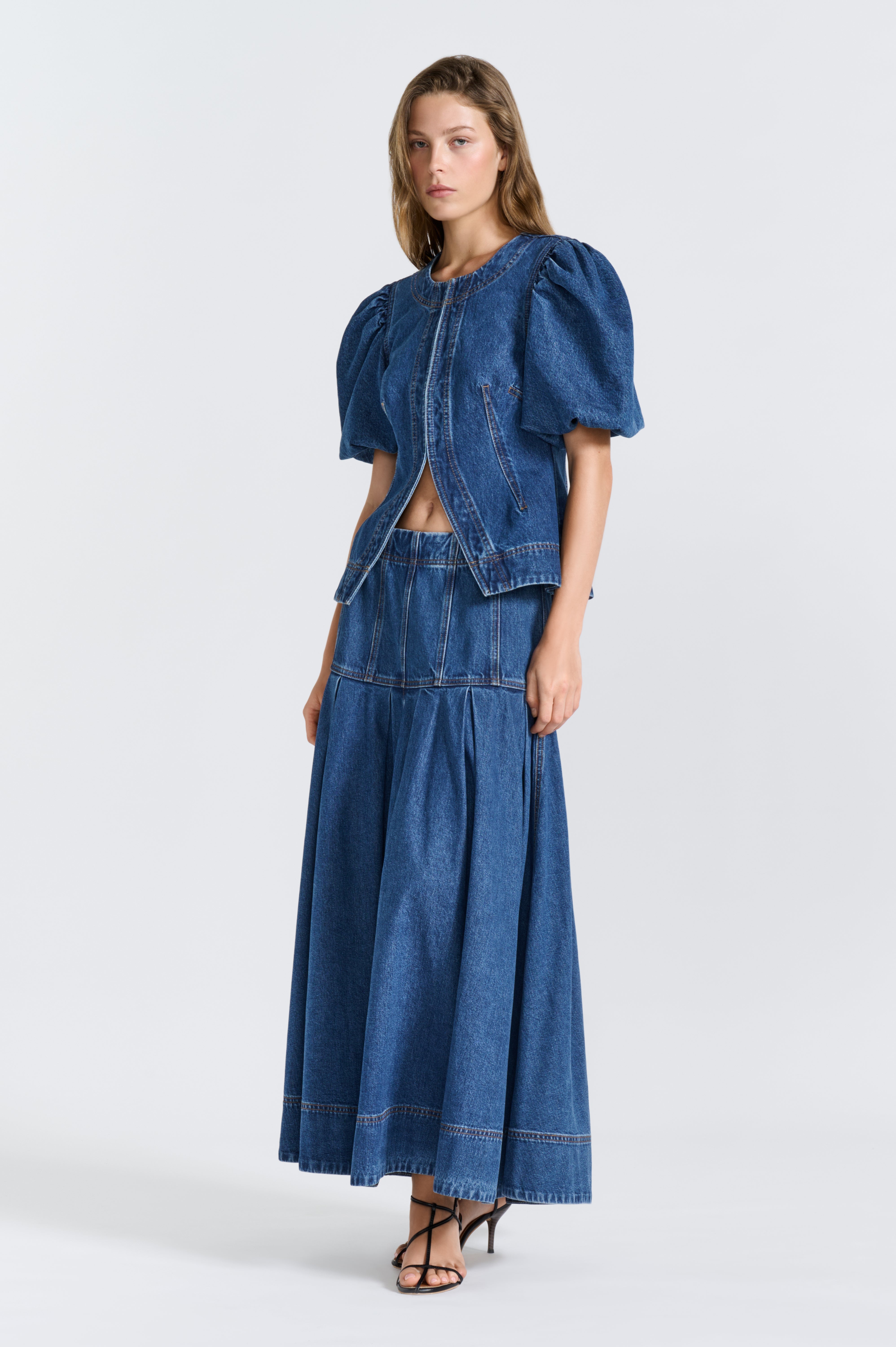 Vaila Denim Midi Skirt