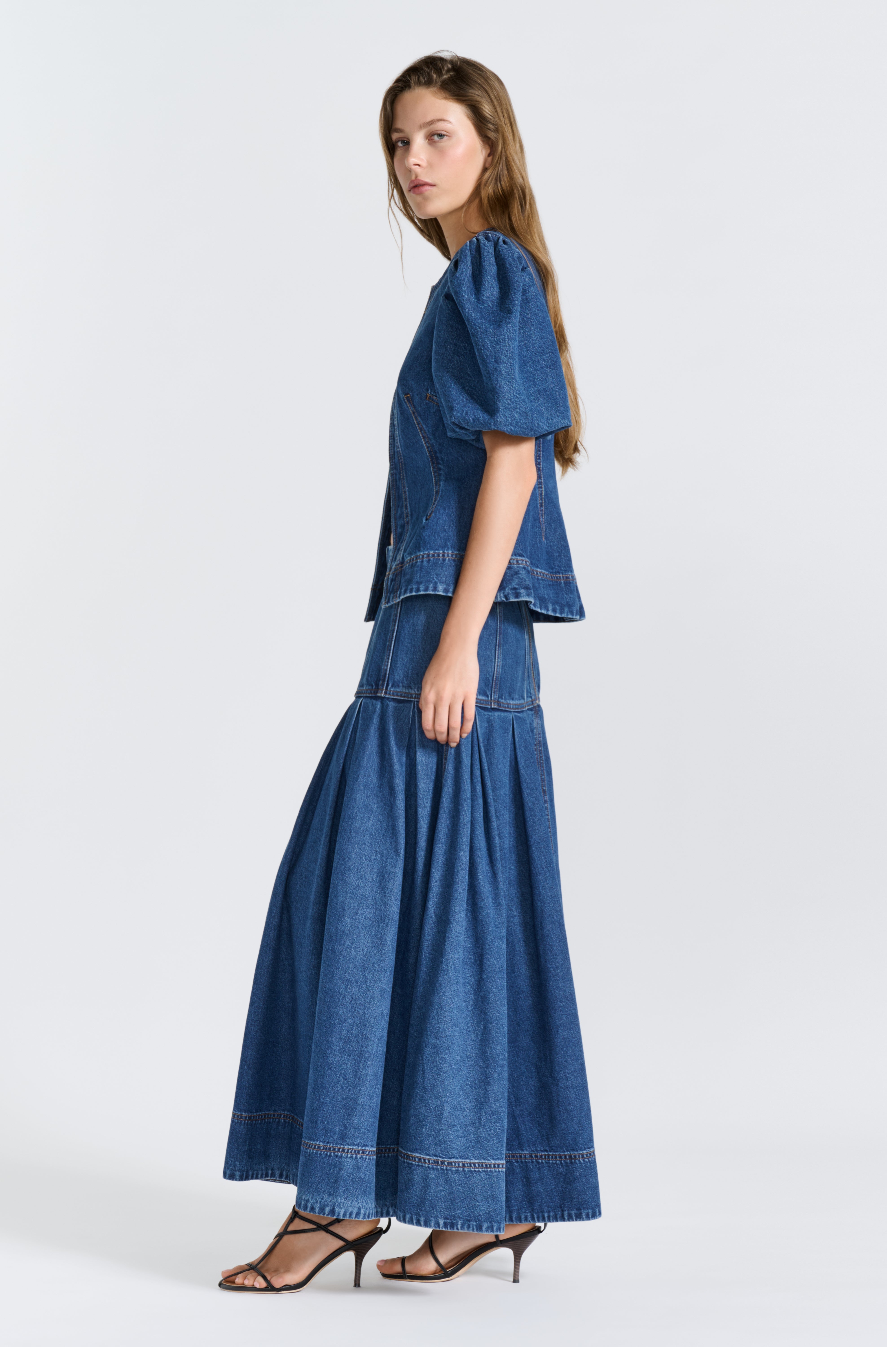 Vaila Denim Midi Skirt