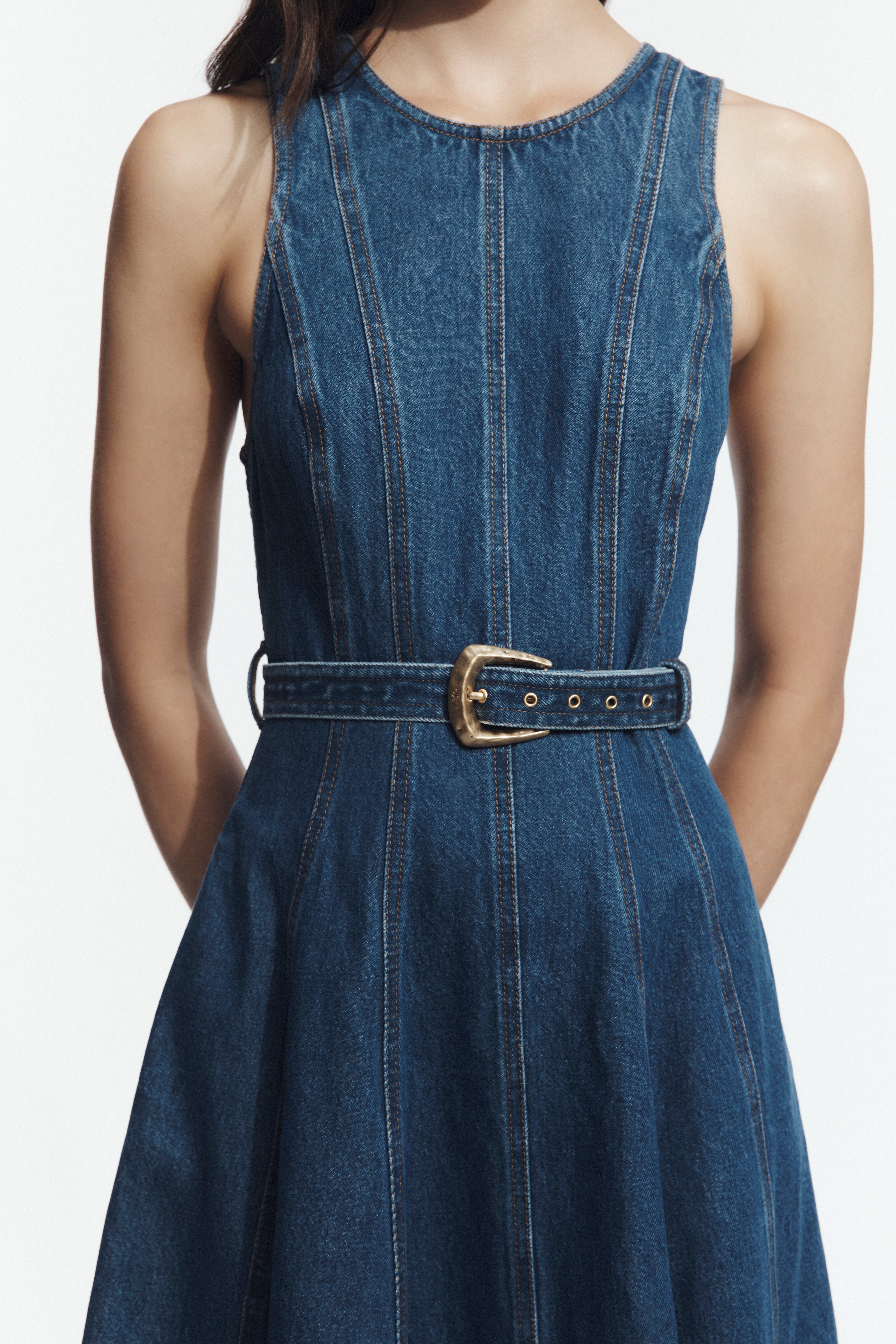 Talia Hi Lo Denim Maxi Dress