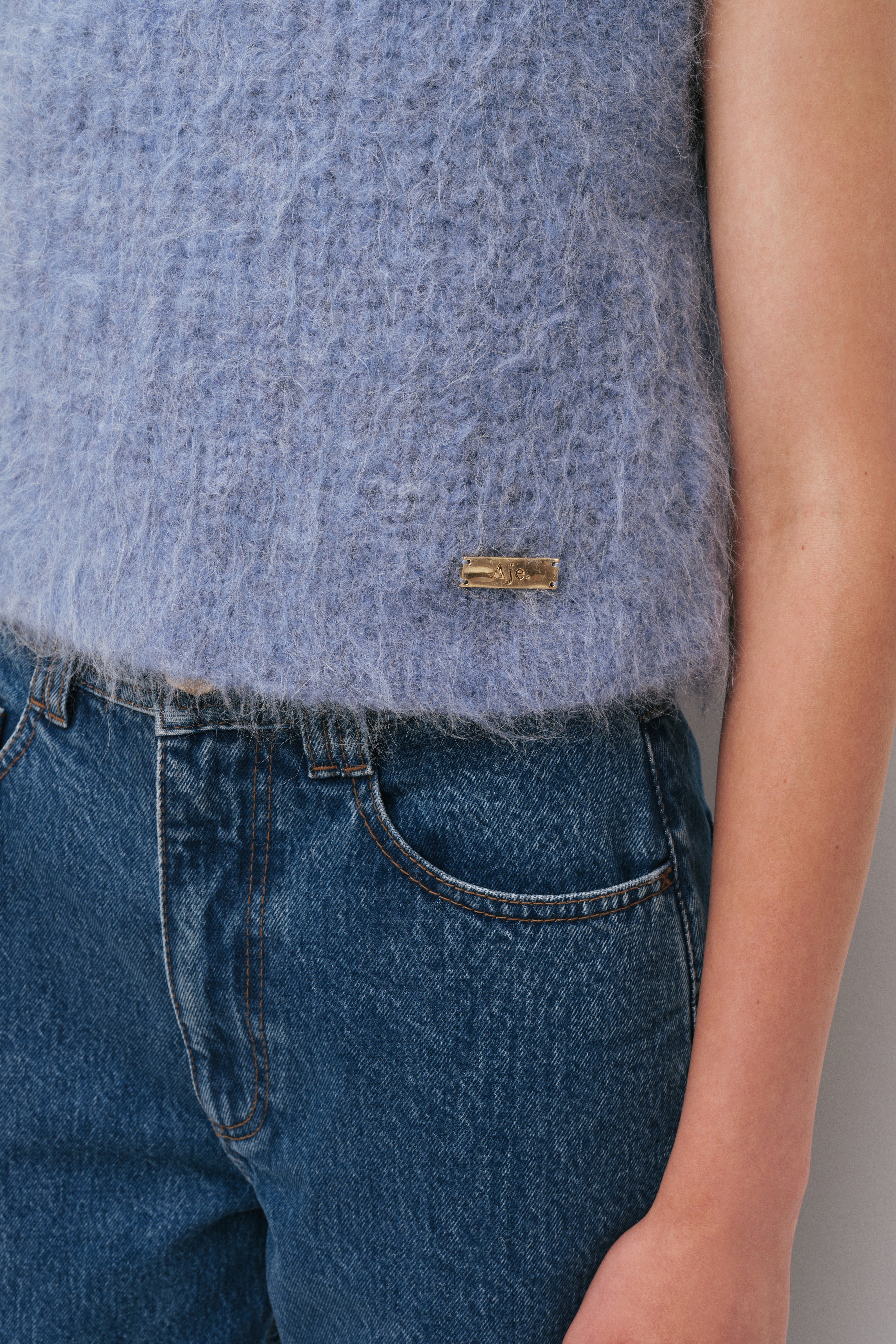 Marni Fluffy Vest | Pale Blue | Aje – Aje International