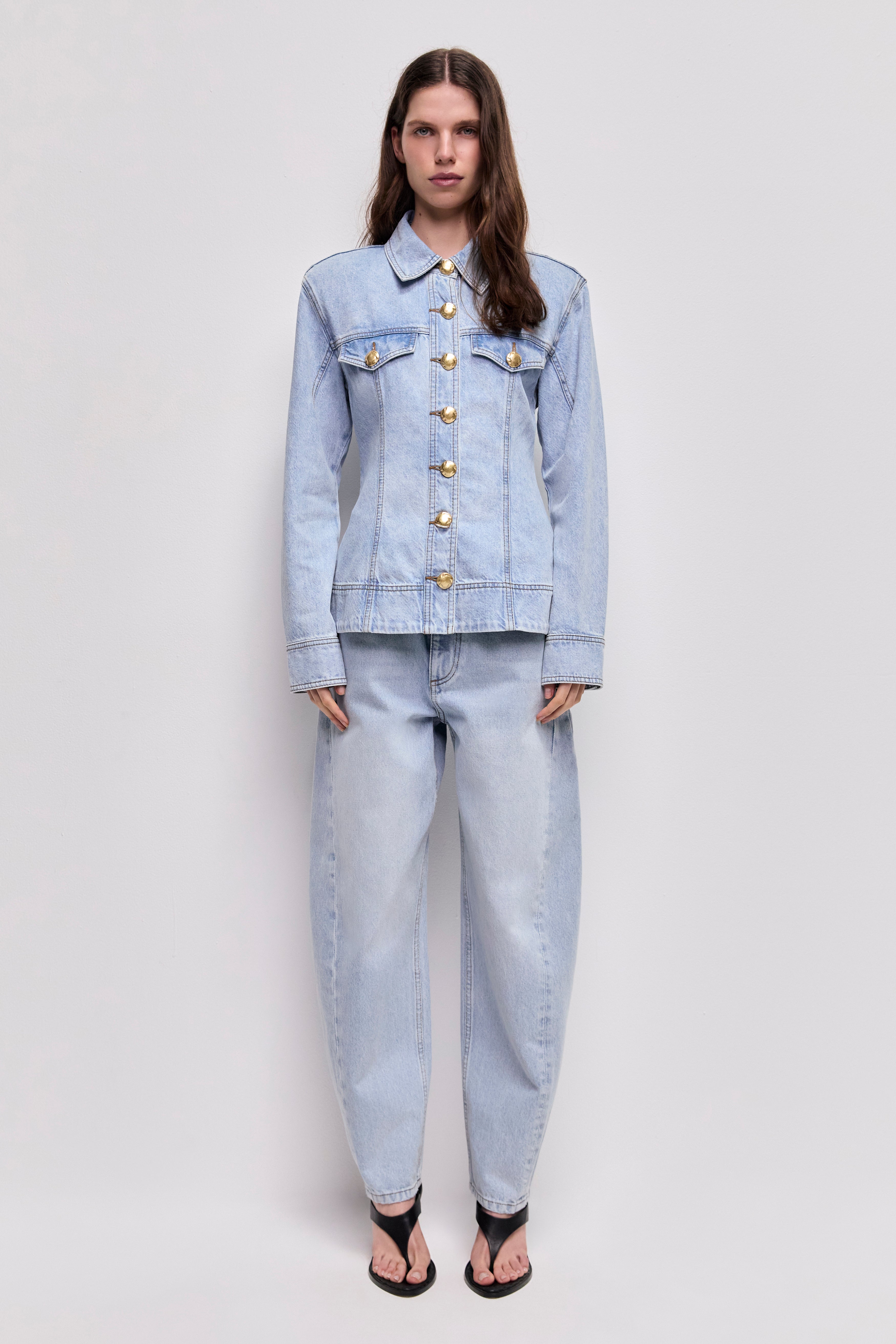 Tia Fitted Denim Shirt